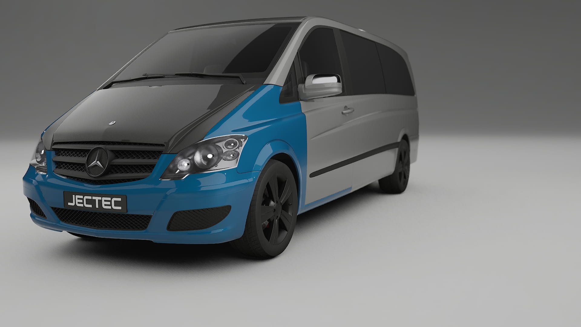 Lakbeskyttelsesfilm Mercedes Viano Ekstra lang W439 Facelift | CrystalGuard Frontsæt med Carbon Motorhjelm