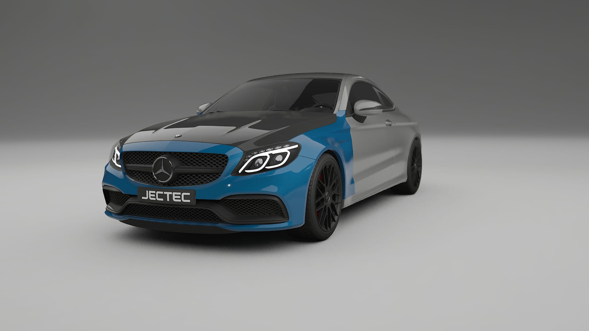 Lakbeskyttelsesfilm Mercedes C63 AMG W205 coupe | CrystalGuard Frontsæt med Carbon Motorhjelm