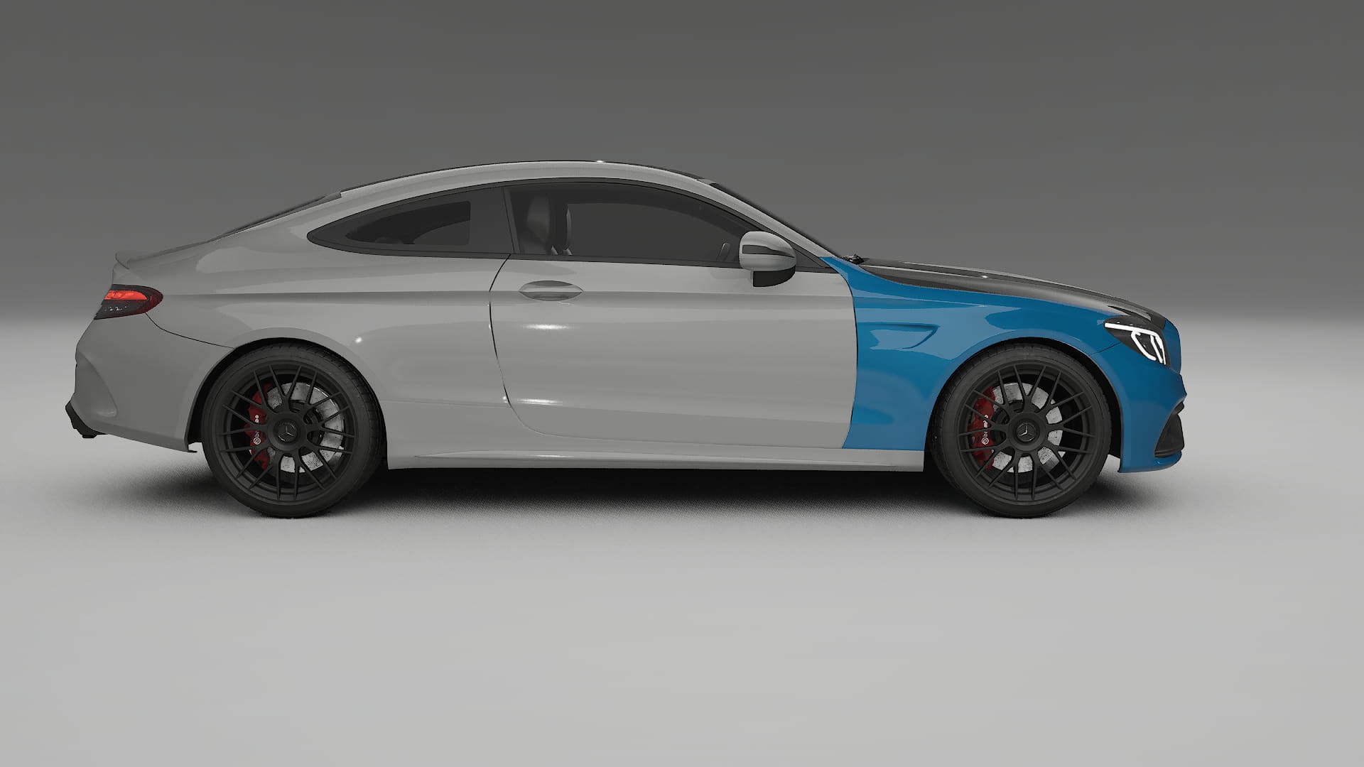 Lakbeskyttelsesfilm Mercedes C63 AMG W205 coupe | CrystalGuard Frontsæt med Carbon Motorhjelm 2