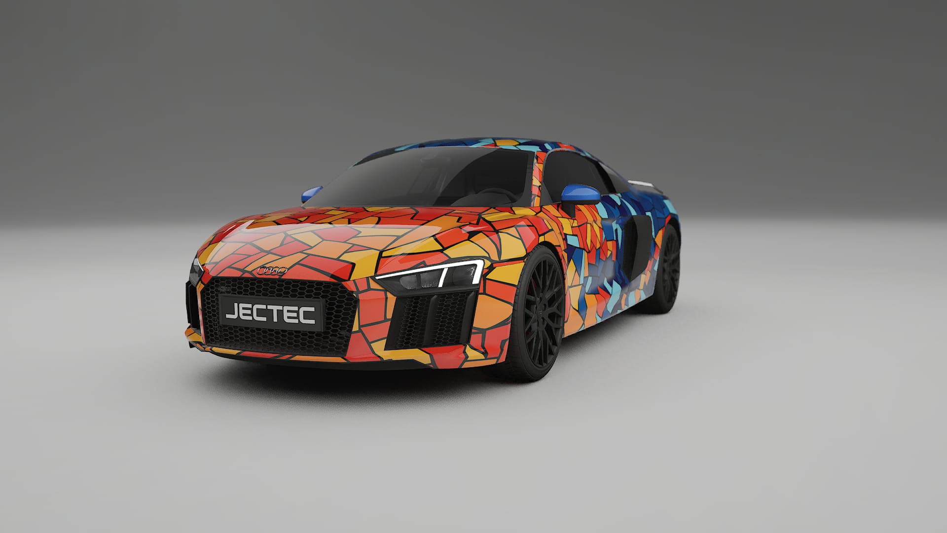 Audi R8 typ-4S prefacelift pre-LCI BARCELONA – Designet Wrap PPF-sæt i printbart polyurethanfilm