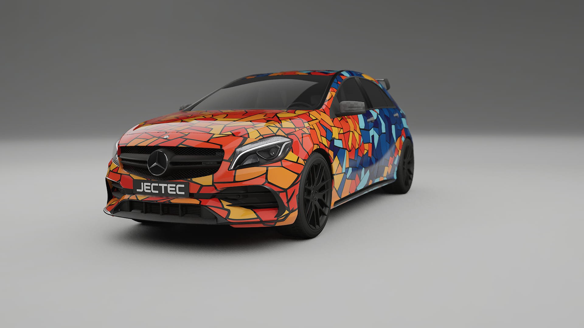 Mercedes A45 AMG W176 BARCELONA – Designet Wrap PPF-sæt i printbart polyurethanfilm