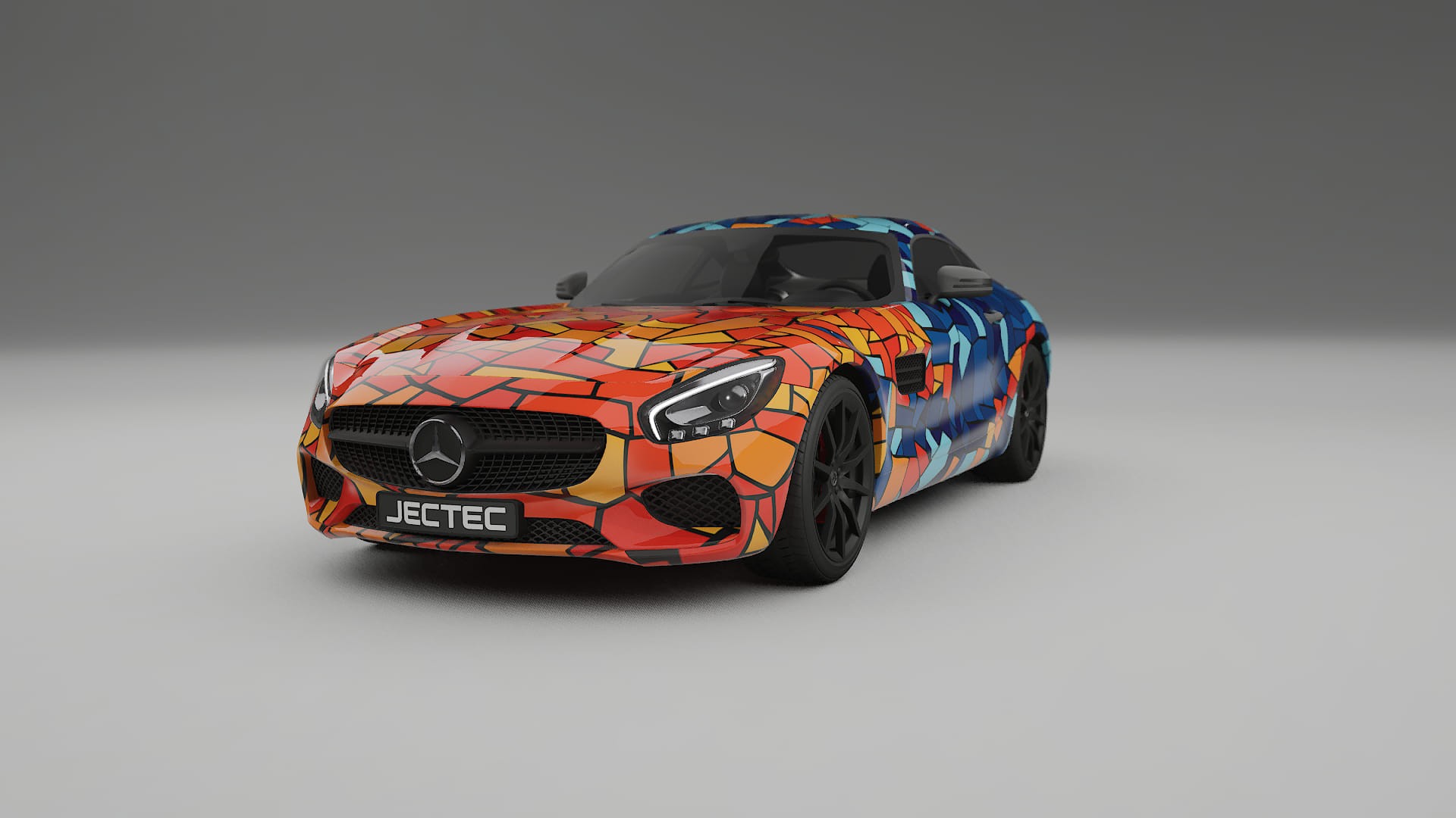 Mercedes AMG GT C190 Coupe BARCELONA – Designet Wrap PPF-sæt i printbart polyurethanfilm