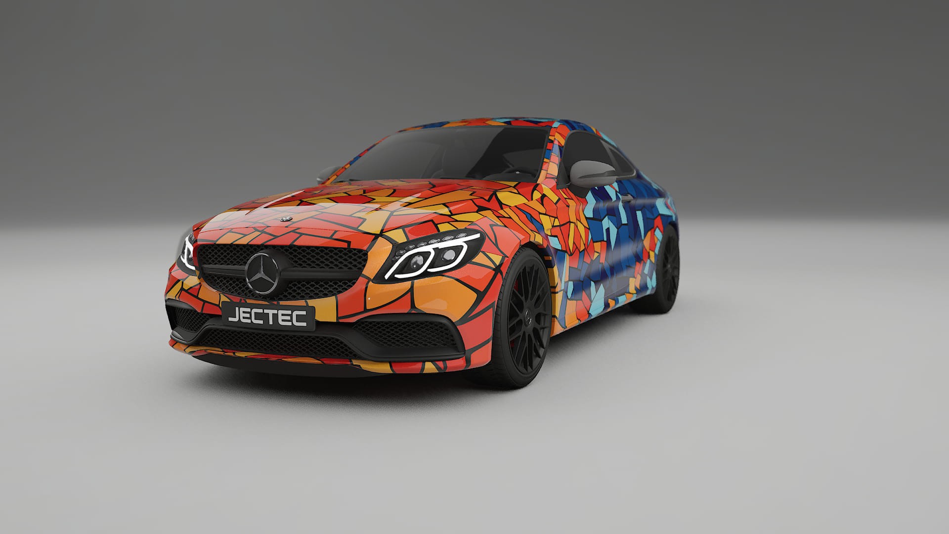 Mercedes C63 AMG W205 Coupe BARCELONA – Designet Wrap PPF-sæt i printbart polyurethanfilm