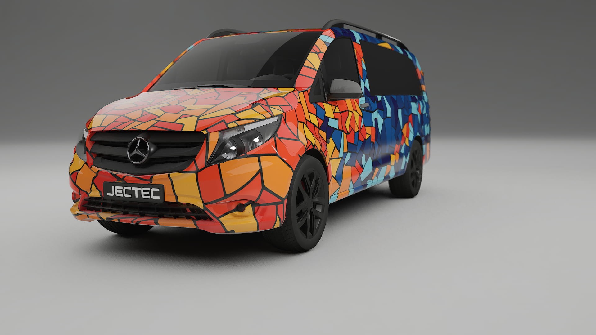 Mercedes Vito Short W447 prefacelift pre-LCI BARCELONA – Designet Wrap PPF-sæt i printbart polyurethanfilm