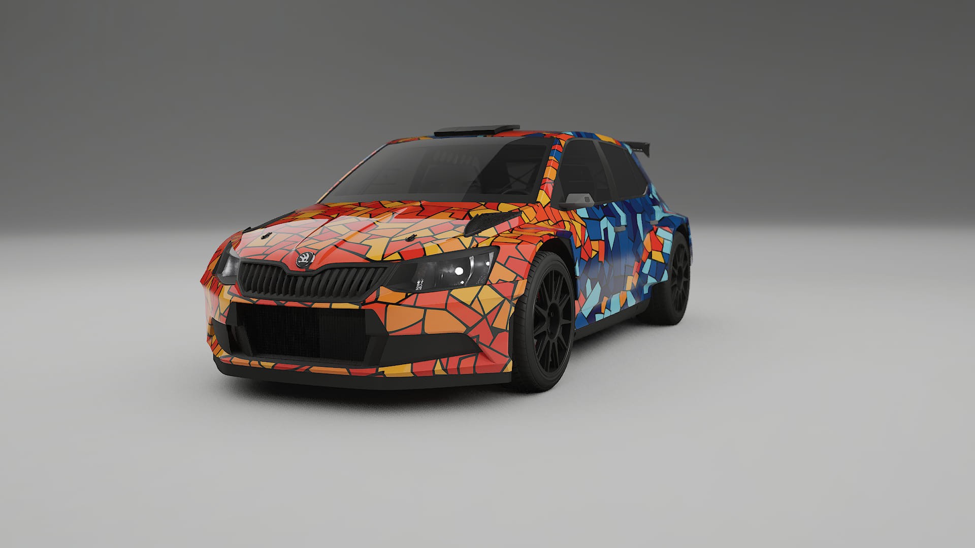 Škoda Fabia R5 6V BARCELONA – Designet Wrap PPF-sæt i printbart polyurethanfilm