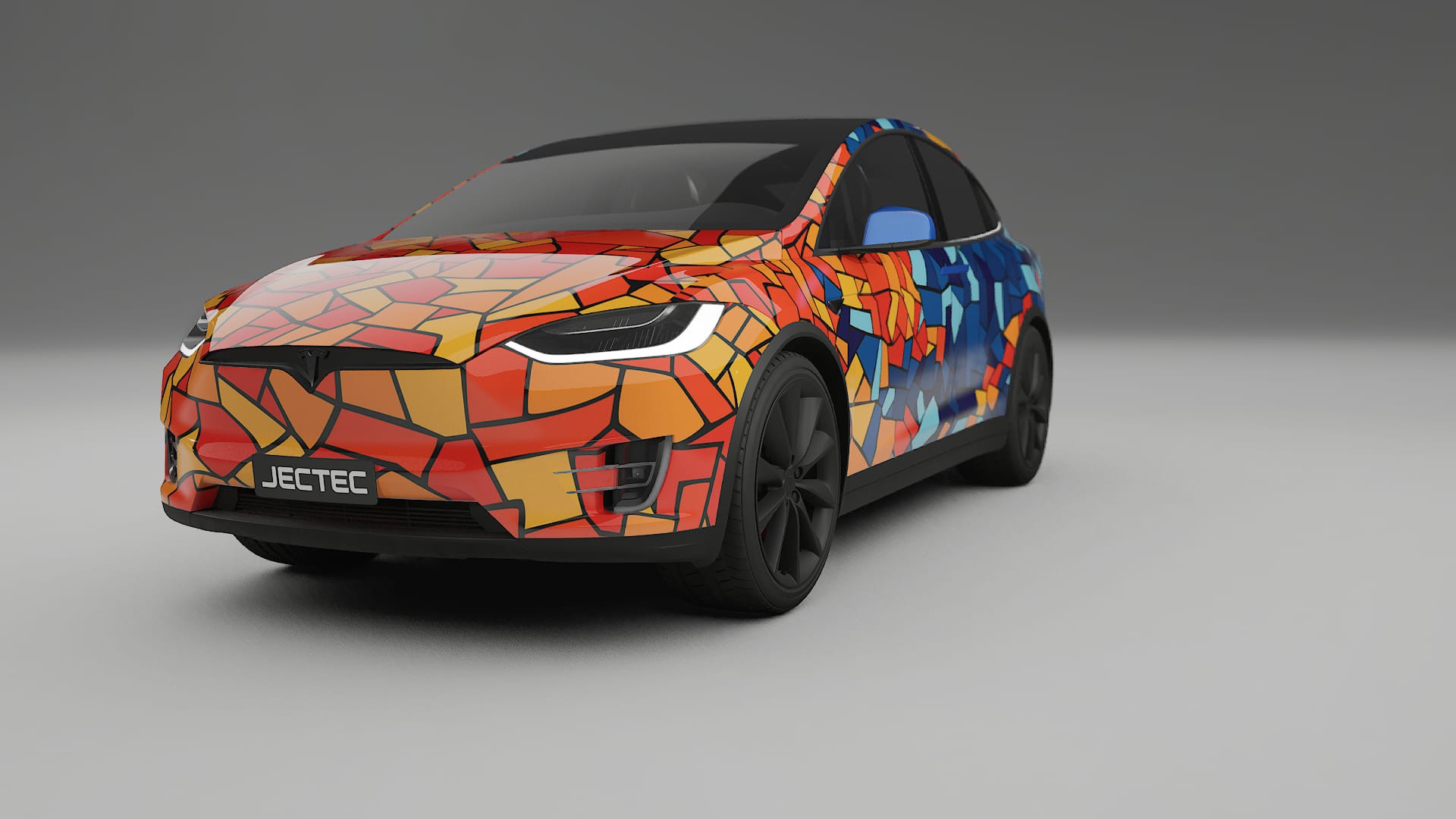 Tesla Model X BARCELONA – Designet Wrap PPF-sæt i printbart polyurethanfilm