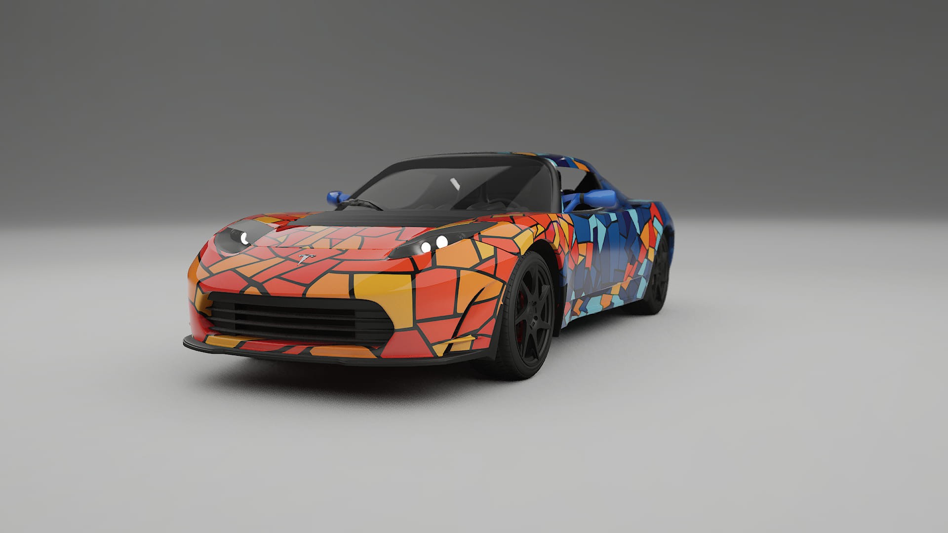 Tesla Roadster 2.5 BARCELONA – Designet Wrap PPF-sæt i printbart polyurethanfilm