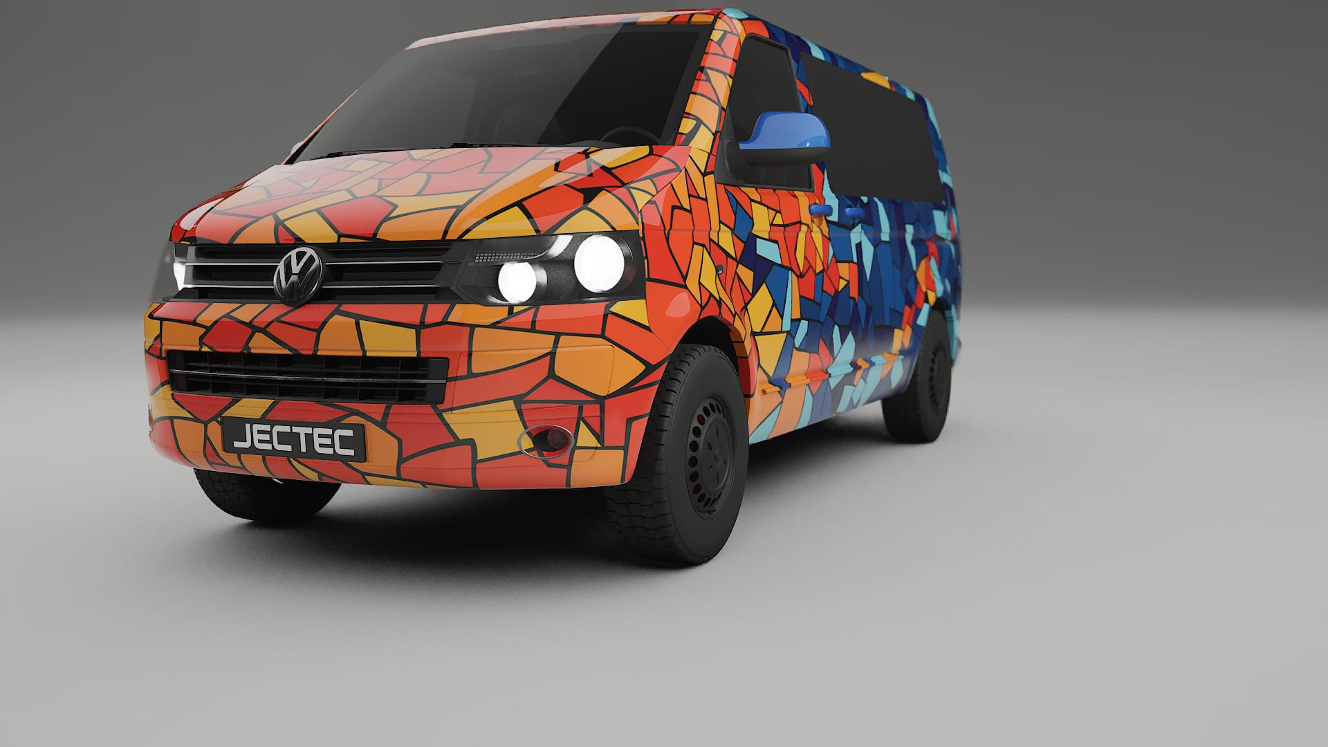 VW Transporter T5 Caravelle BARCELONA – Designet Wrap PPF-sæt i printbart polyurethanfilm