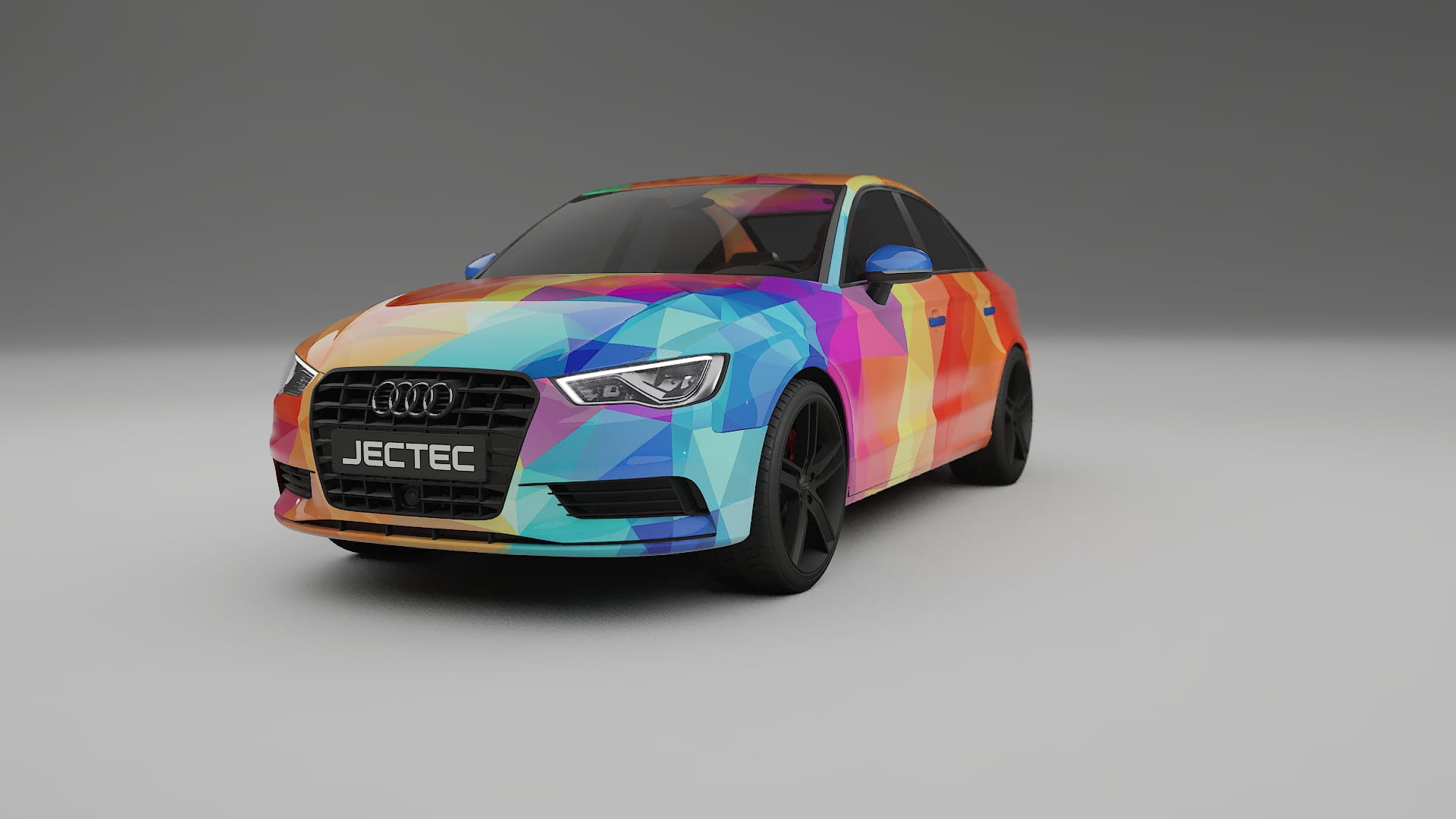 Audi A3 8V sedan prefacelift pre-LCI VECTOR VIBE – Designet Wrap PPF-sæt i printbart polyurethanfilm