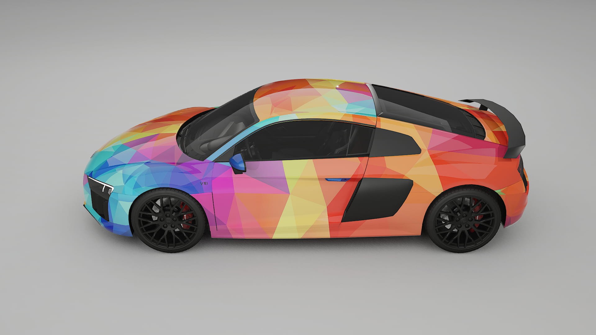 Audi R8 typ-4S prefacelift pre-LCI VECTOR VIBE – Designet Wrap PPF-sæt i printbart polyurethanfilm