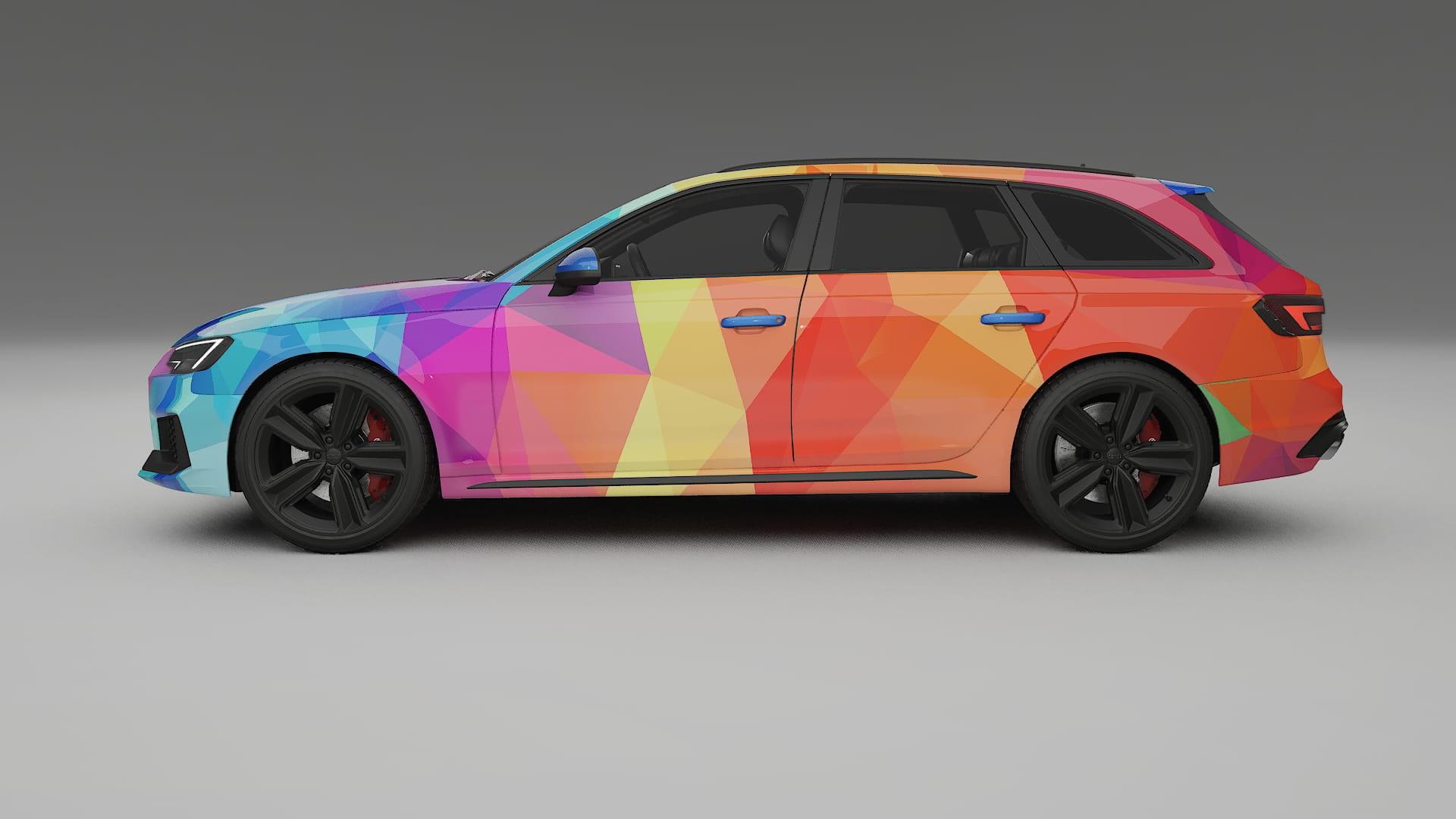 Audi RS4 Avant B9 prefacelift pre-LCI VECTOR VIBE – Designet Wrap PPF-sæt i printbart polyurethanfilm