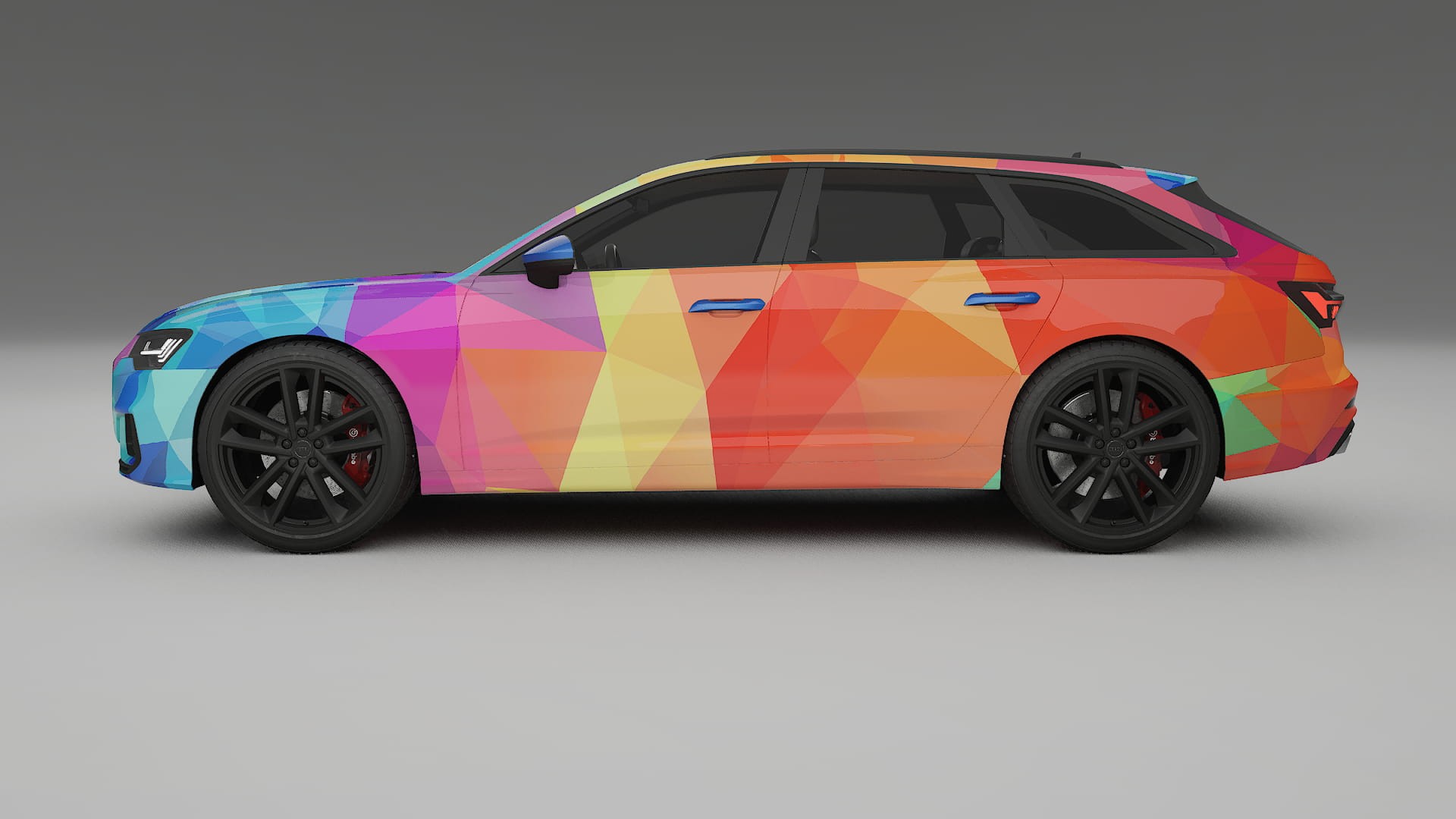 Audi S6 Avant prefacelift pre-LCI C8 VECTOR VIBE – Designet Wrap PPF-sæt i printbart polyurethanfilm
