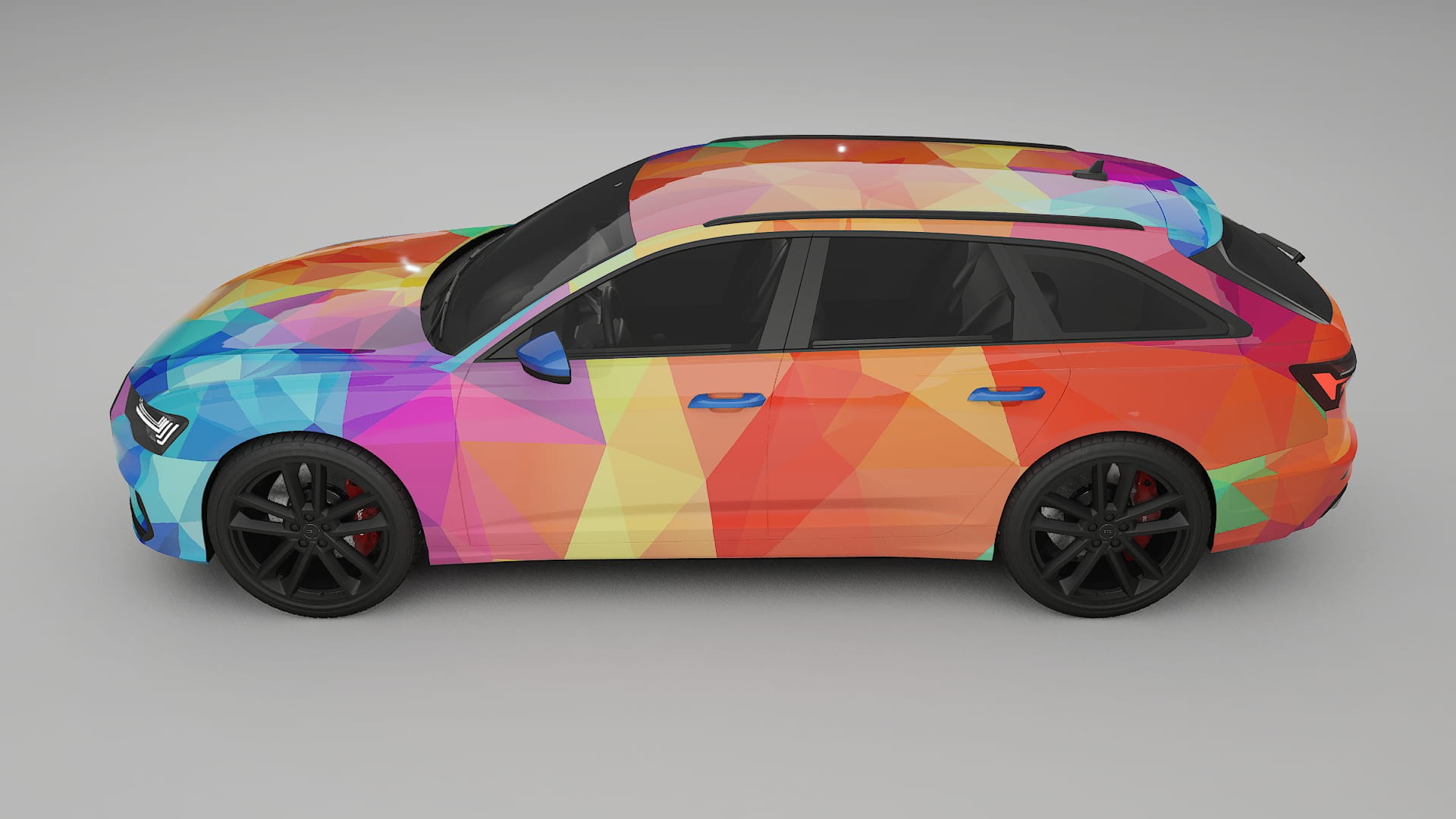 Audi S6 Avant prefacelift pre-LCI C8 VECTOR VIBE – Designet Wrap PPF-sæt i printbart polyurethanfilm