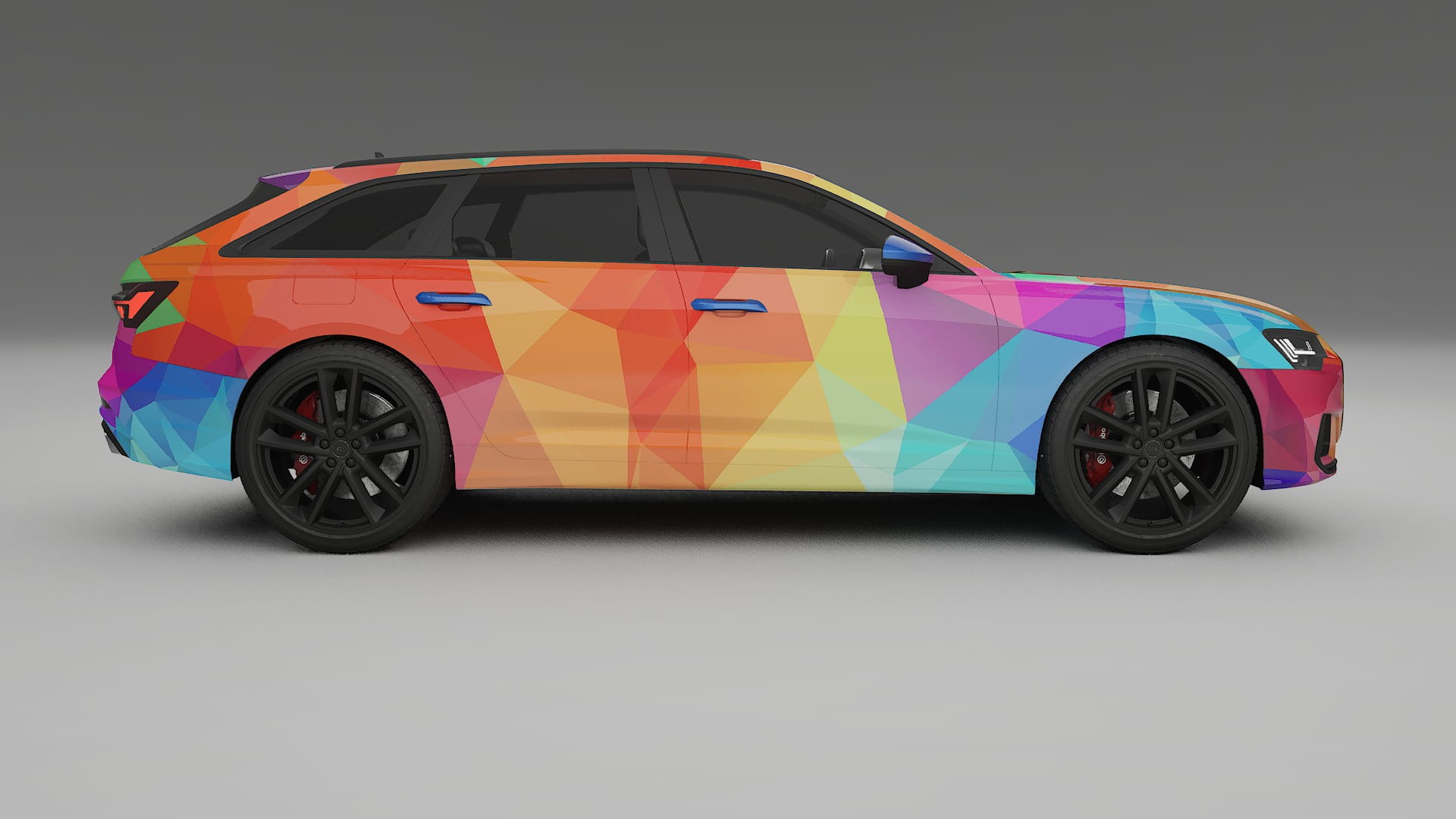 Audi S6 Avant prefacelift pre-LCI C8 VECTOR VIBE – Designet Wrap PPF-sæt i printbart polyurethanfilm