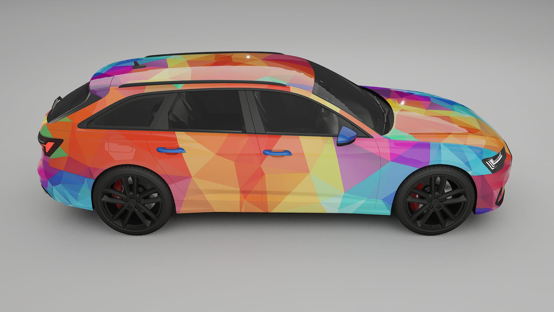 Audi S6 Avant prefacelift pre-LCI C8 VECTOR VIBE – Designet Wrap PPF-sæt i printbart polyurethanfilm
