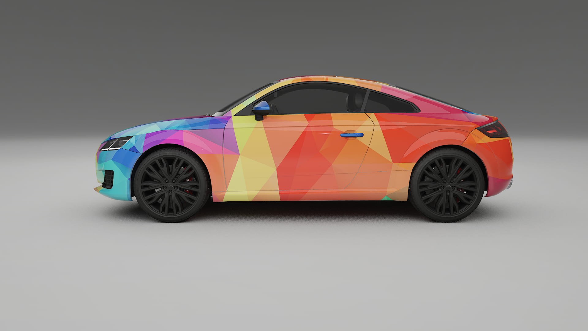 Audi TT Coupe 8S prefacelift pre-LCI VECTOR VIBE – Designet Wrap PPF-sæt i printbart polyurethanfilm