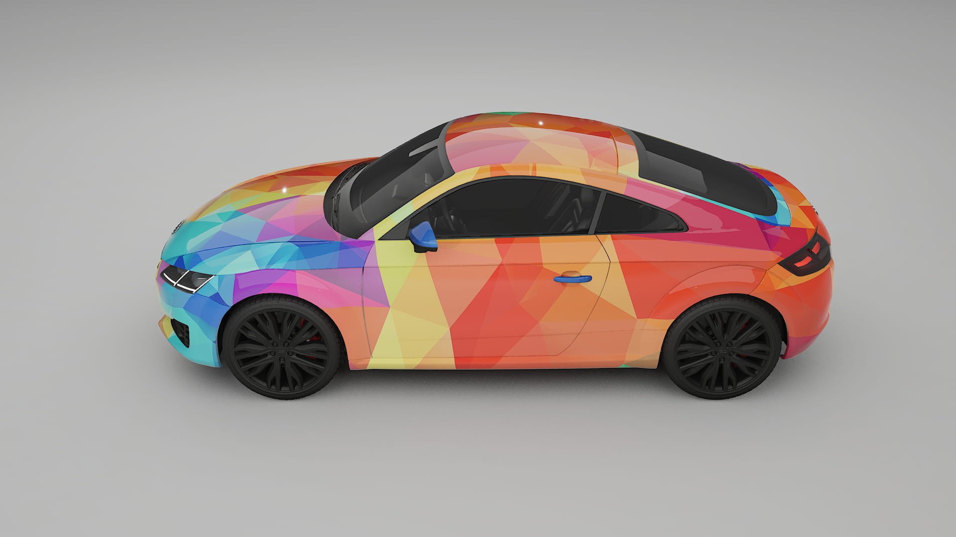 Audi TT Coupe 8S prefacelift pre-LCI VECTOR VIBE – Designet Wrap PPF-sæt i printbart polyurethanfilm