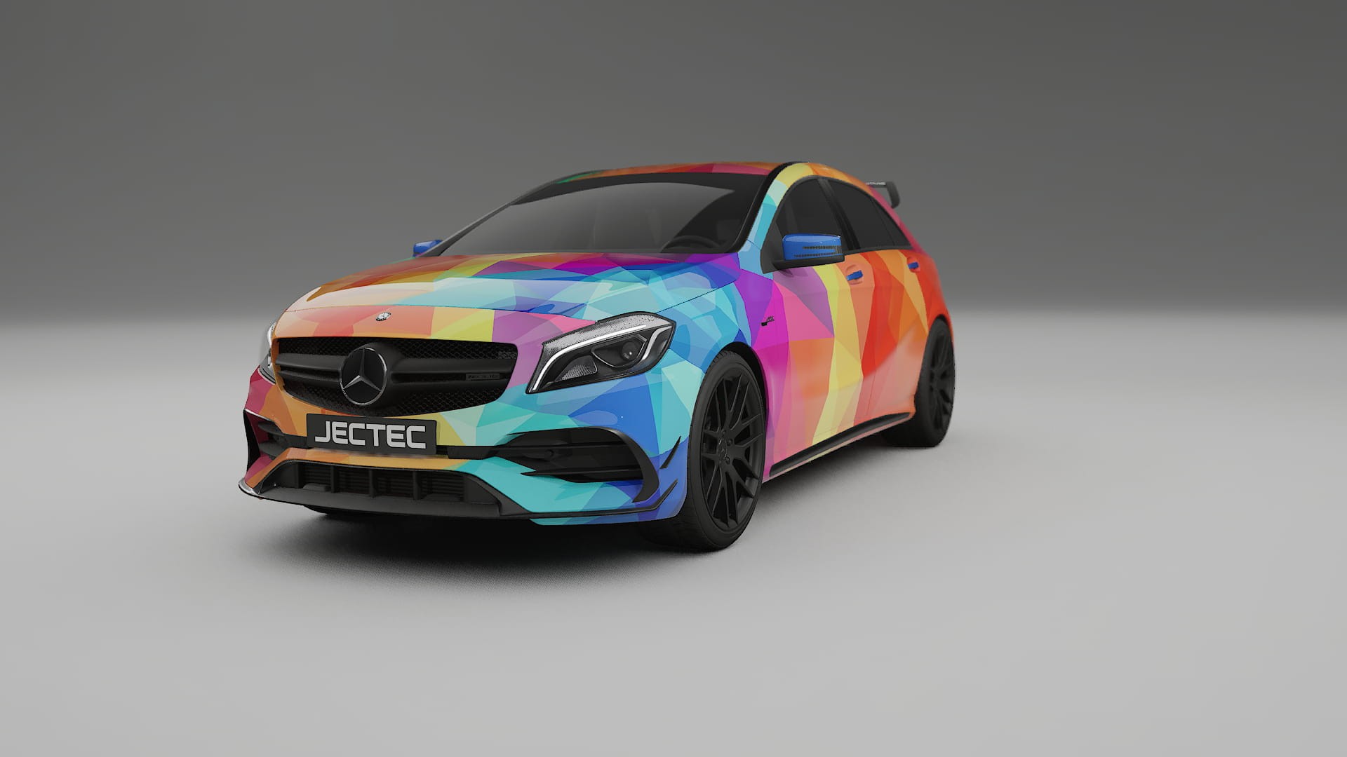 Mercedes A45 AMG W176 VECTOR VIBE – Designet Wrap PPF-sæt i printbart polyurethanfilm