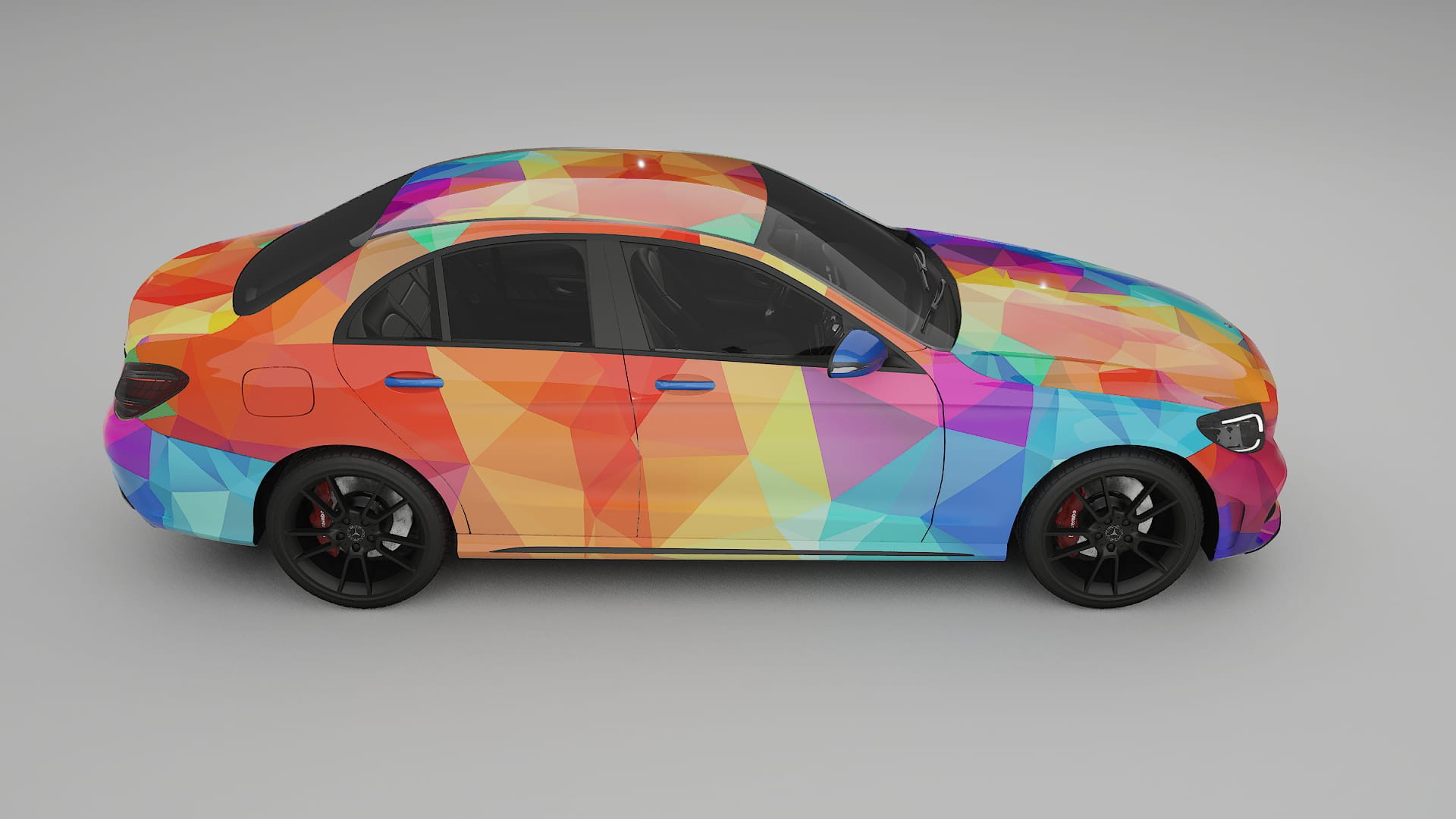 Mercedes C-class W205 AMG sedan VECTOR VIBE – Designet Wrap PPF-sæt i printbart polyurethanfilm