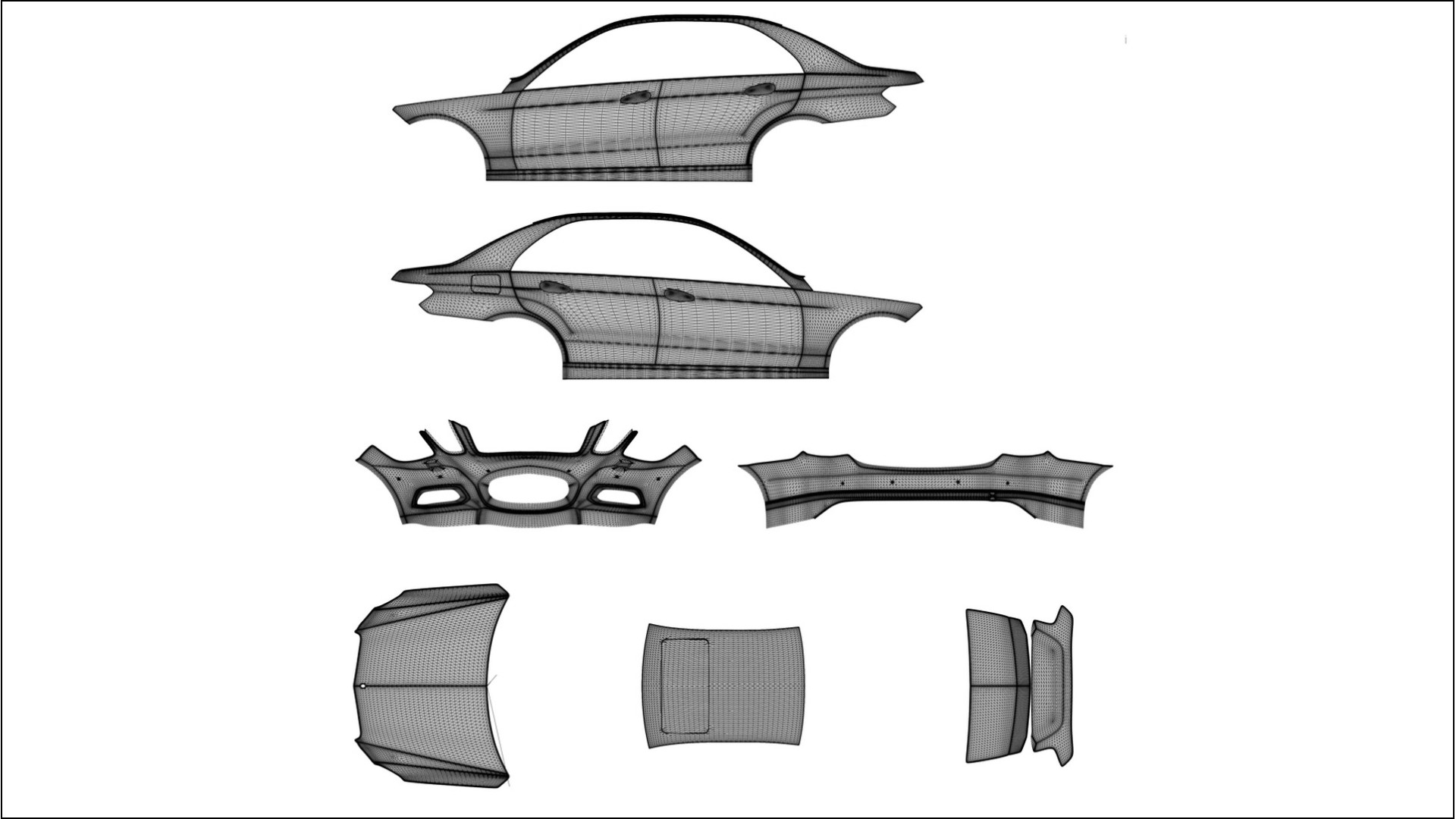 Mercedes E-class Sedan W212 Prefacelift pre-LCI VECTOR VIBE – Designet Wrap PPF-sæt i printbart polyurethanfilm 2