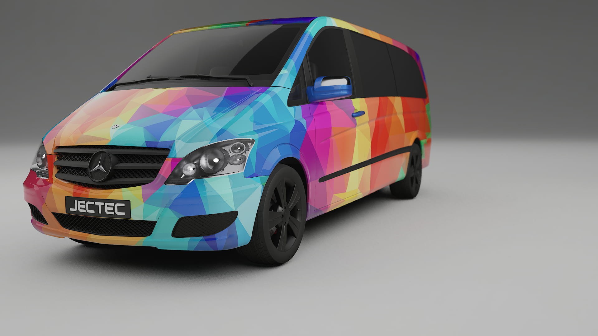 Mercedes Viano Extralong W439 Facelift LCI VECTOR VIBE – Designet Wrap PPF-sæt i printbart polyurethanfilm