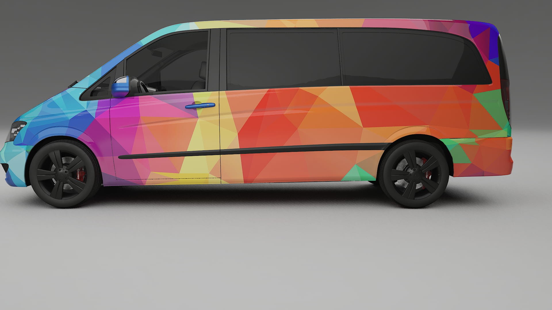 Mercedes Viano Extralong W439 Facelift LCI VECTOR VIBE – Designet Wrap PPF-sæt i printbart polyurethanfilm 2