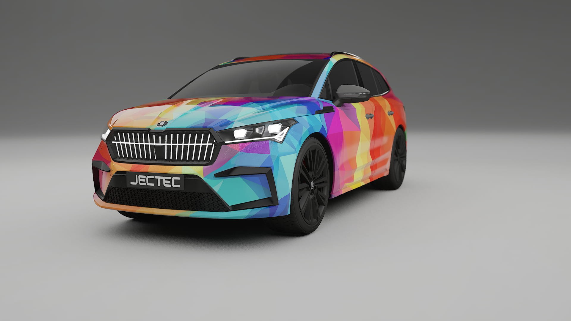 Škoda Enyaq MEB VECTOR VIBE – Designet Wrap PPF-sæt i printbart polyurethanfilm