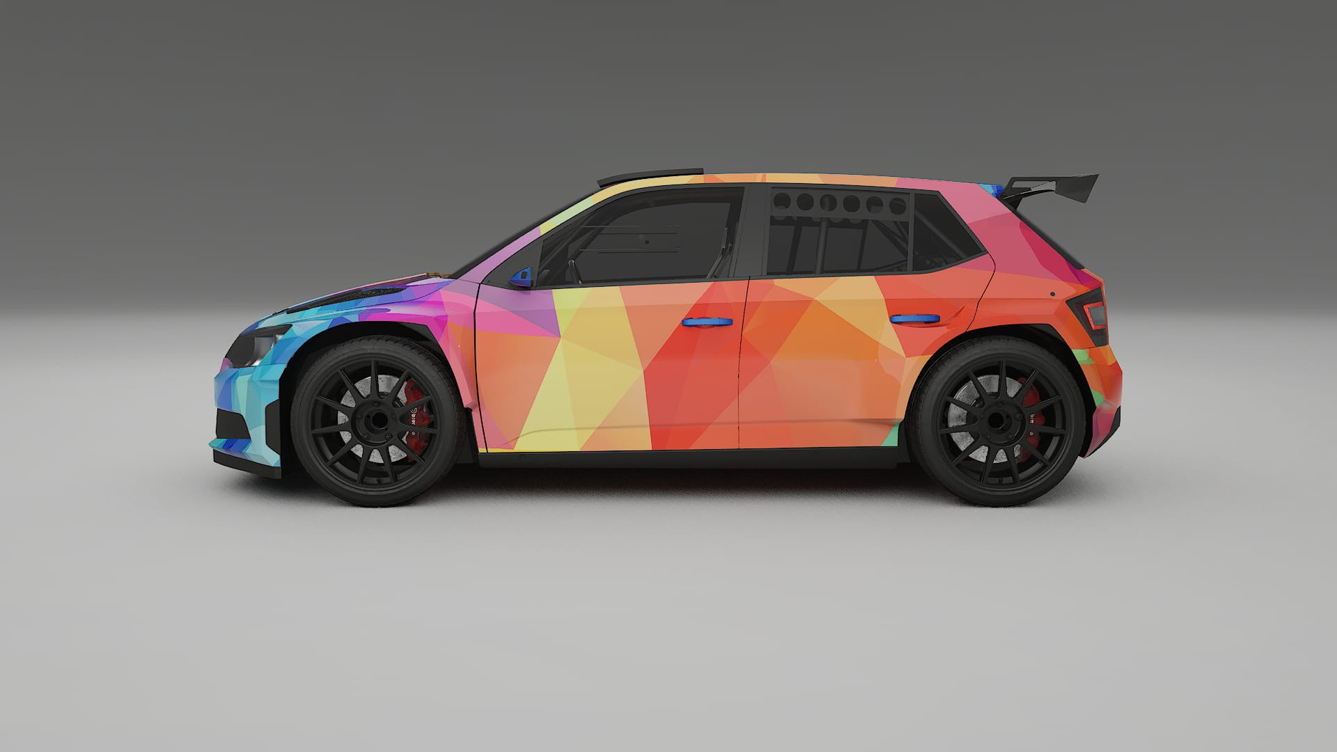 Škoda Fabia R5 6V VECTOR VIBE – Designet Wrap PPF-sæt i printbart polyurethanfilm