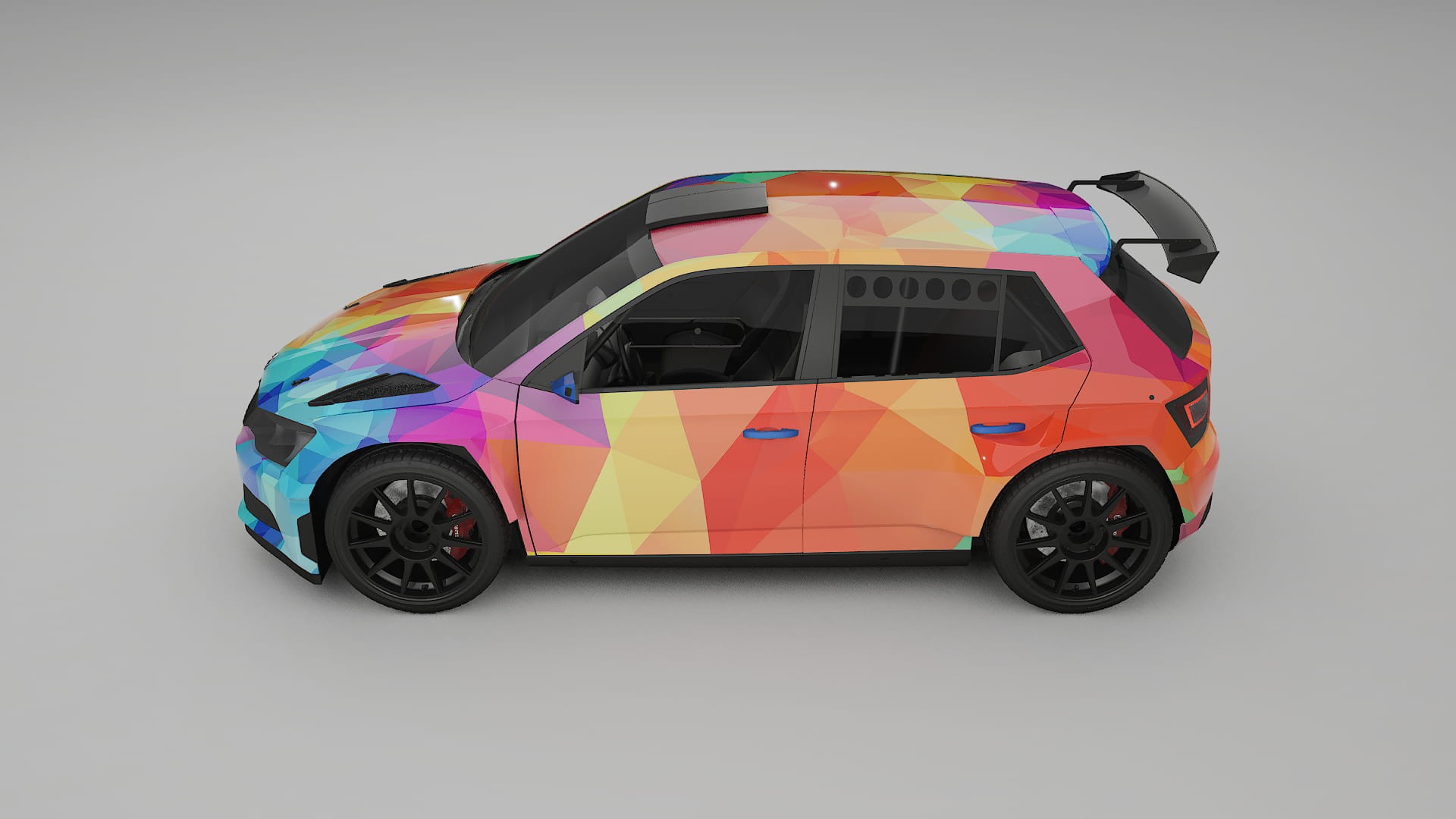 Škoda Fabia R5 6V VECTOR VIBE – Designet Wrap PPF-sæt i printbart polyurethanfilm