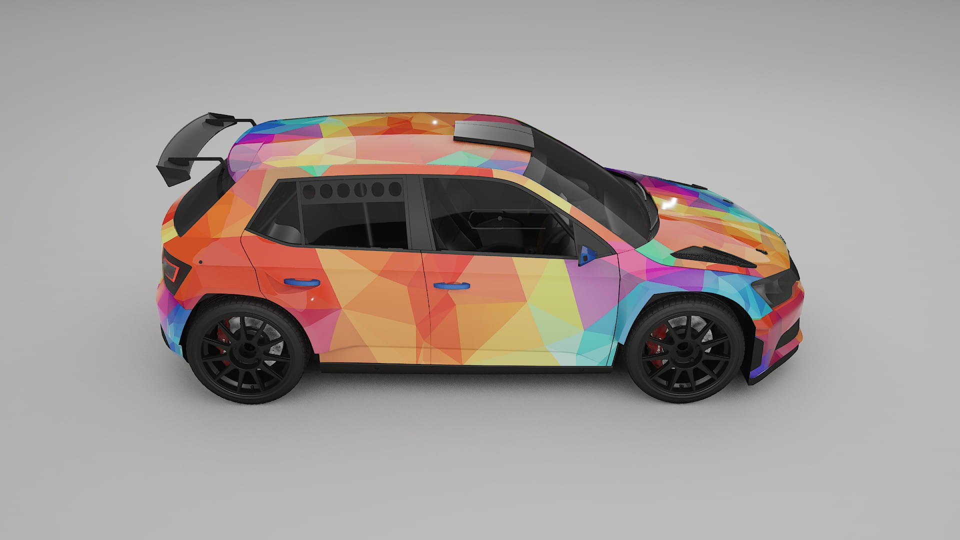 Škoda Fabia R5 6V VECTOR VIBE – Designet Wrap PPF-sæt i printbart polyurethanfilm