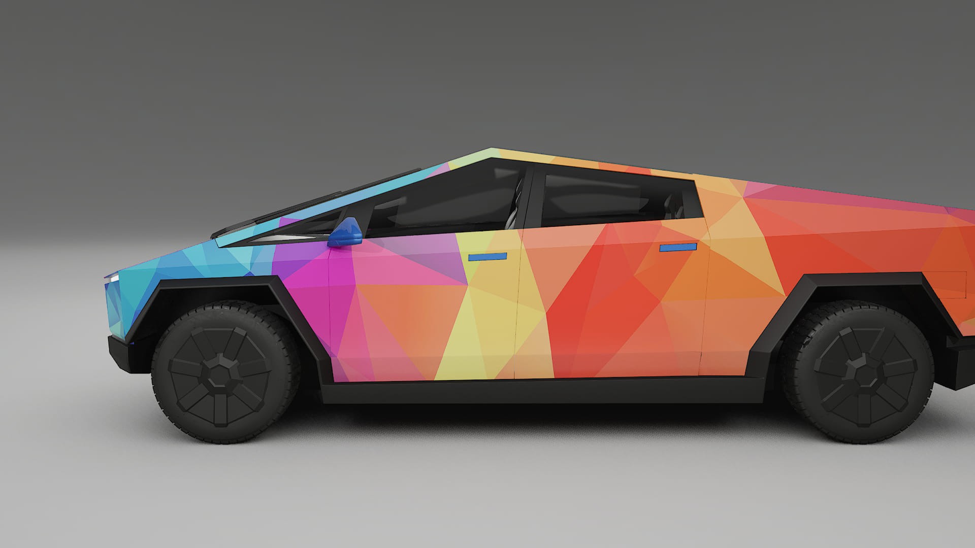 Tesla Cybertruck VECTOR VIBE – Designet Wrap PPF-sæt i printbart polyurethanfilm