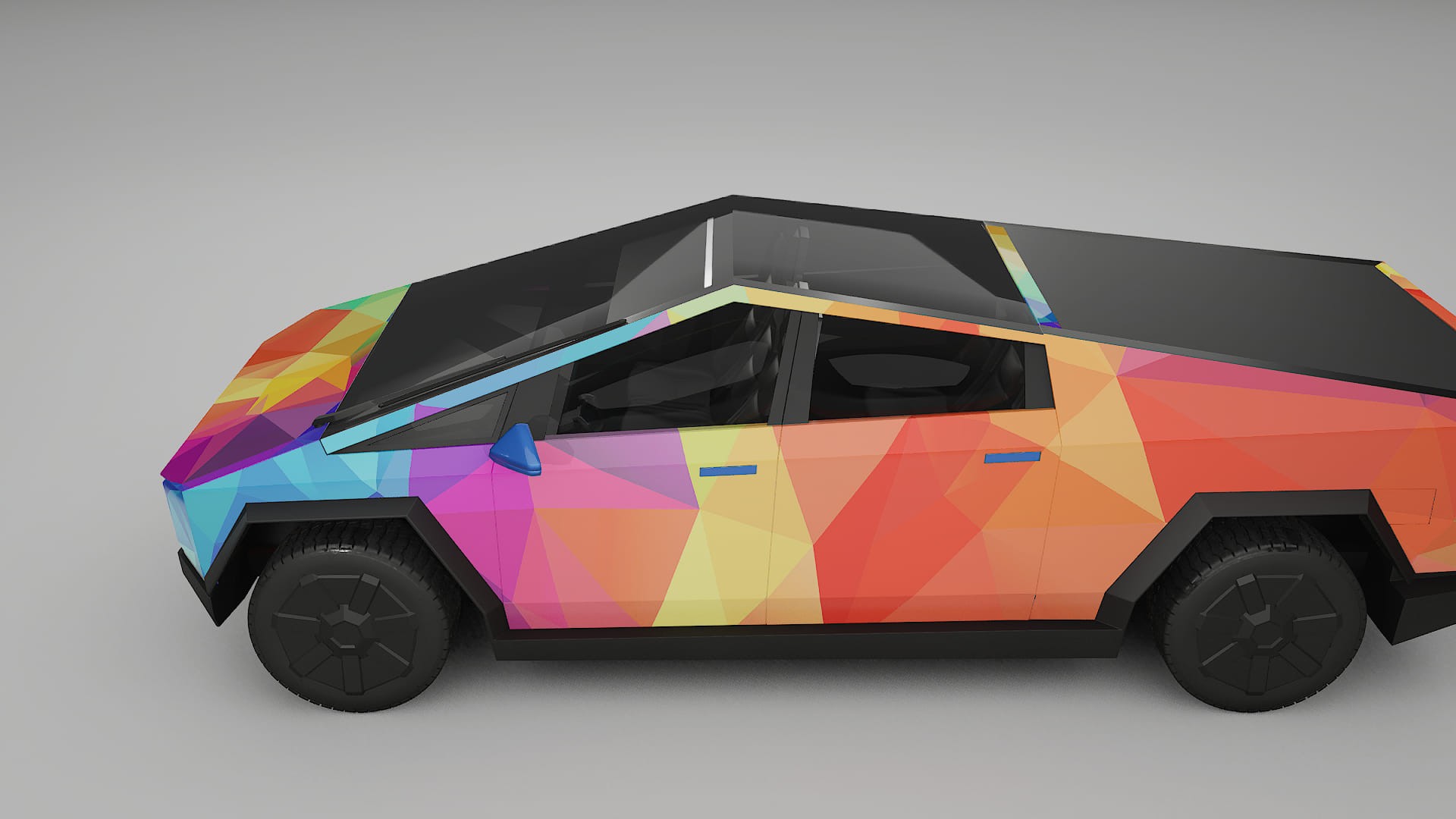 Tesla Cybertruck VECTOR VIBE – Designet Wrap PPF-sæt i printbart polyurethanfilm