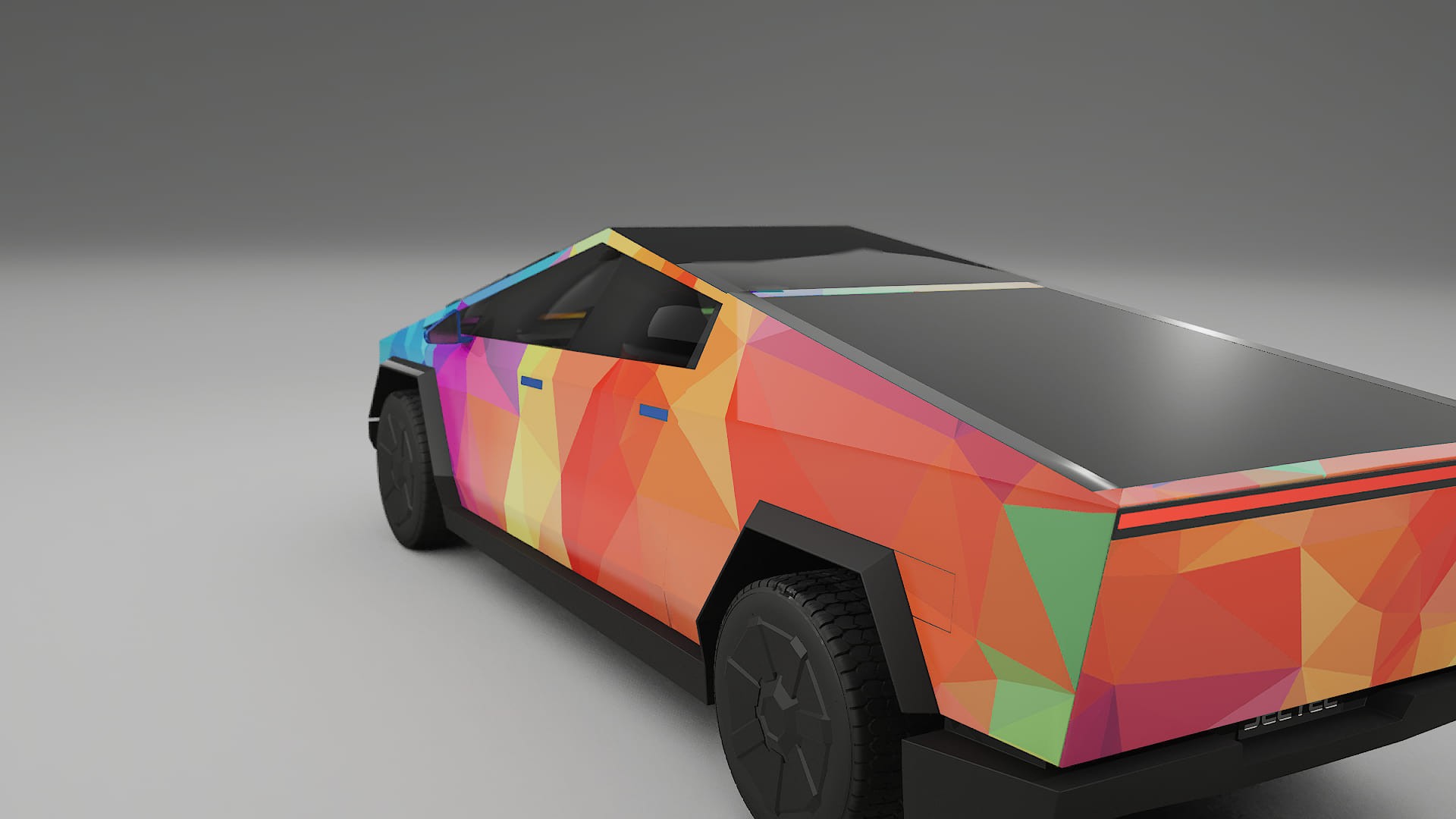 Tesla Cybertruck VECTOR VIBE – Designet Wrap PPF-sæt i printbart polyurethanfilm
