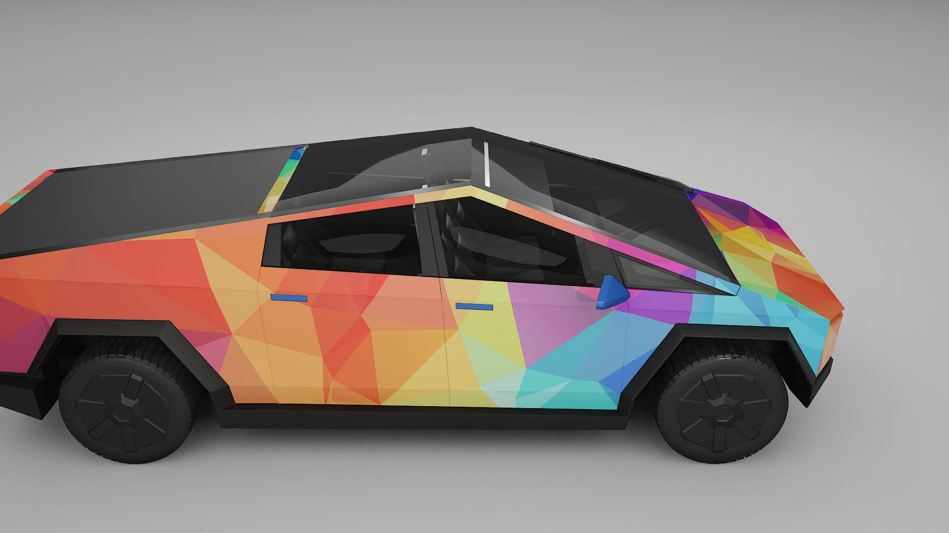 Tesla Cybertruck VECTOR VIBE – Designet Wrap PPF-sæt i printbart polyurethanfilm
