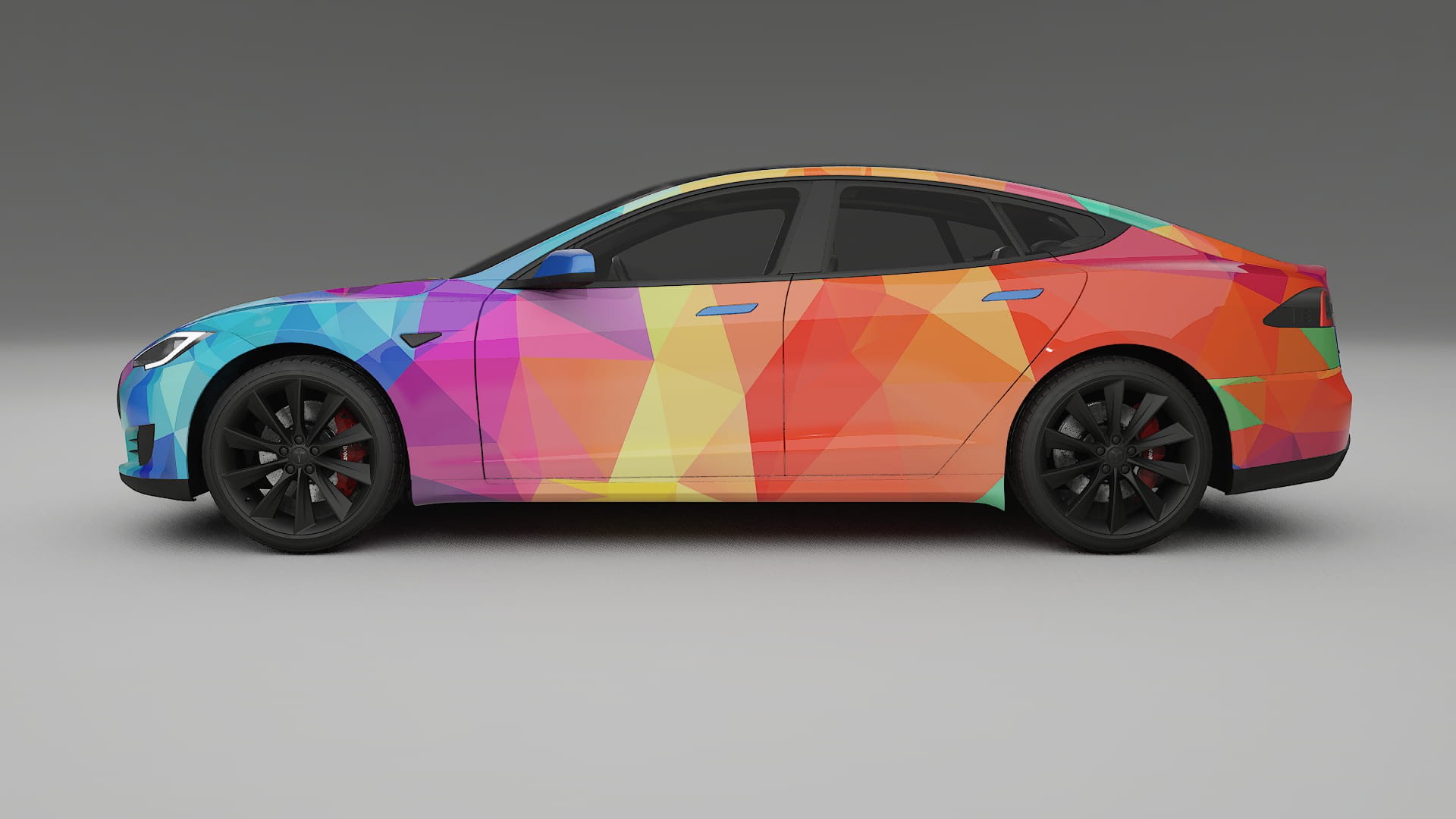 Tesla Model-S VECTOR VIBE – Designet Wrap PPF-sæt i printbart polyurethanfilm