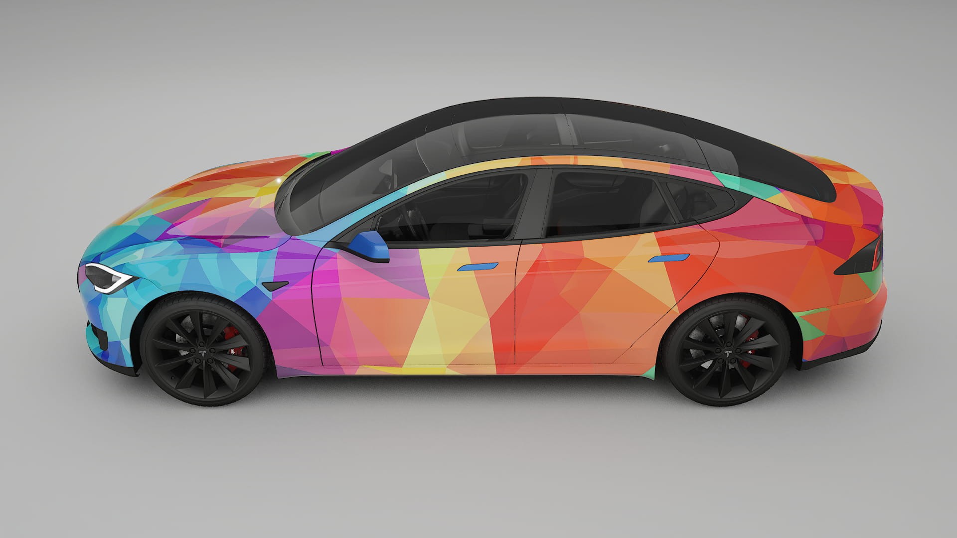 Tesla Model-S VECTOR VIBE – Designet Wrap PPF-sæt i printbart polyurethanfilm