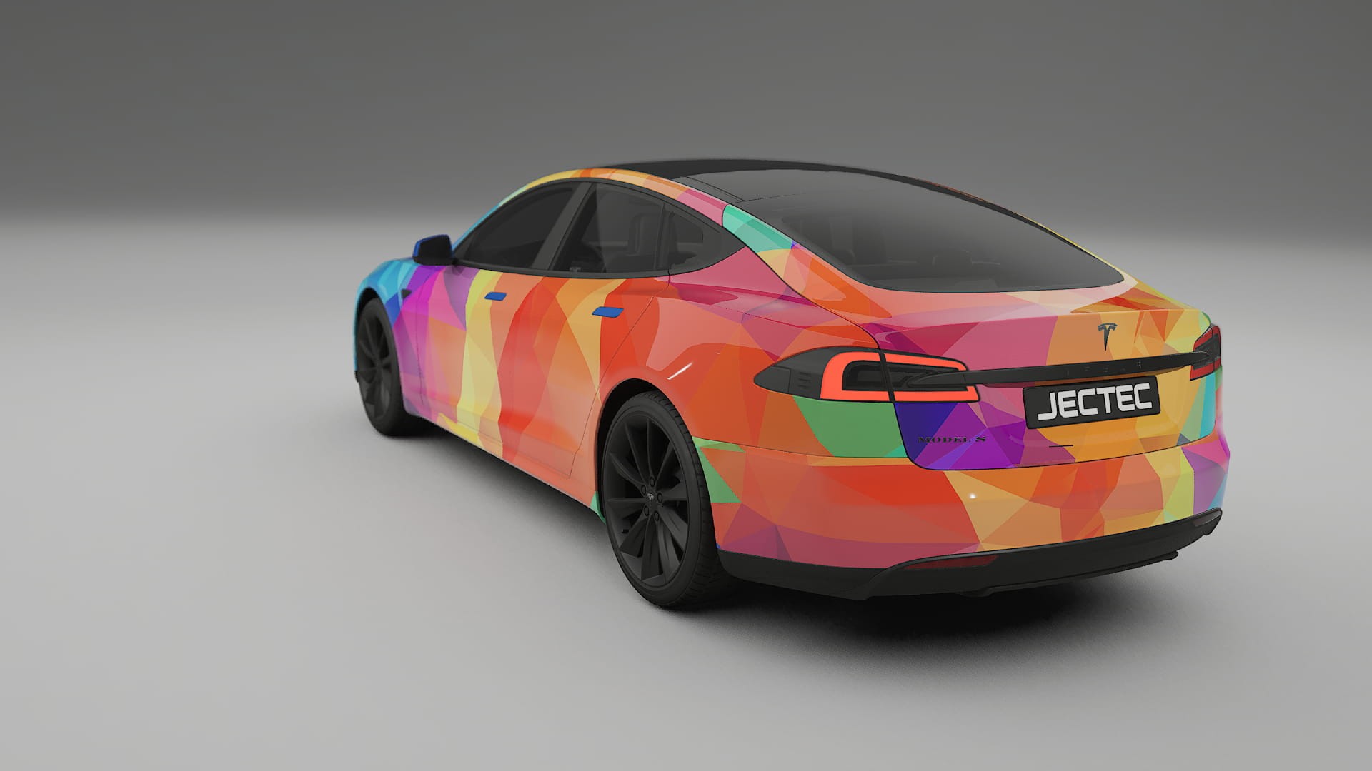 Tesla Model-S VECTOR VIBE – Designet Wrap PPF-sæt i printbart polyurethanfilm