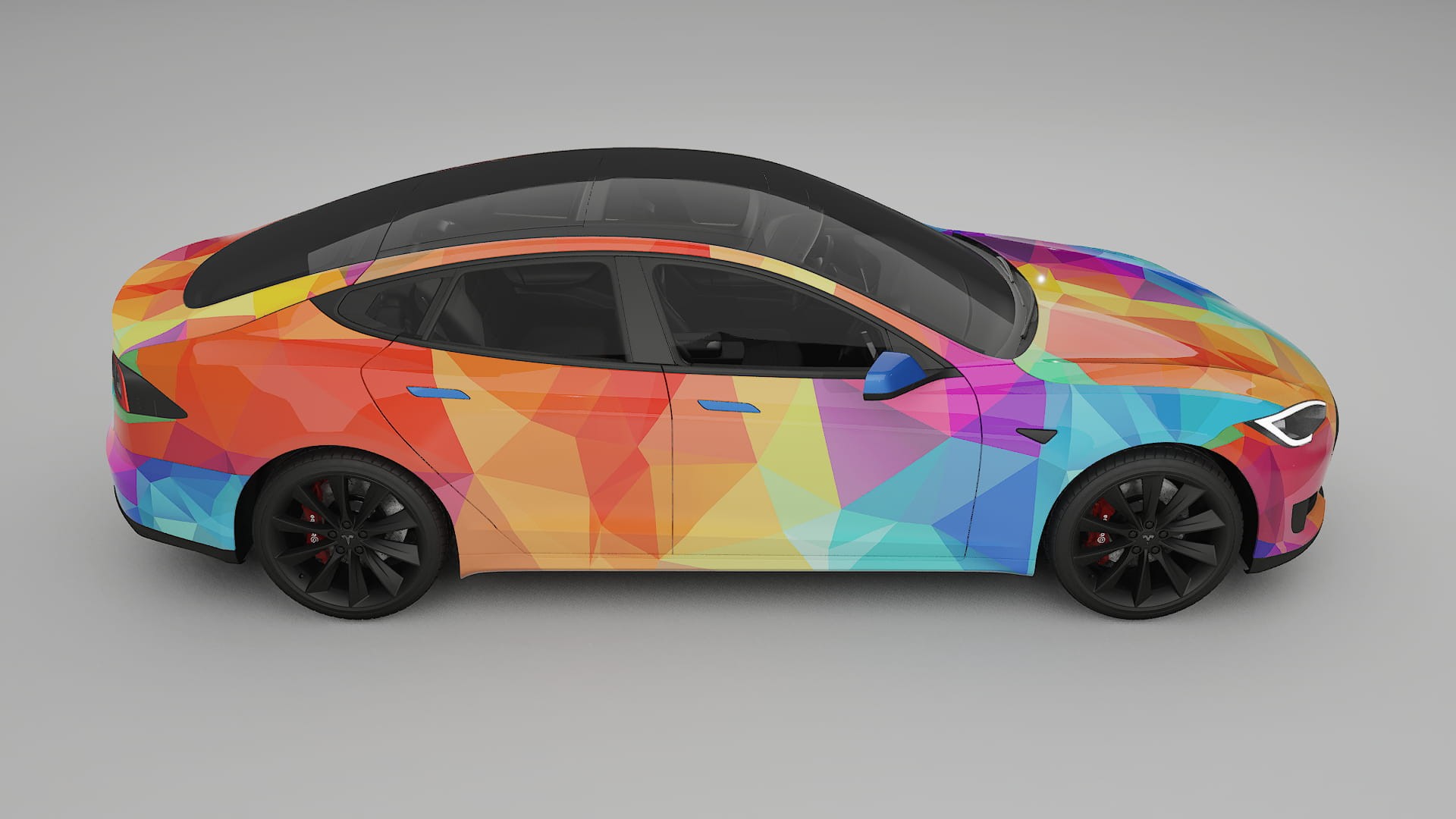 Tesla Model-S VECTOR VIBE – Designet Wrap PPF-sæt i printbart polyurethanfilm