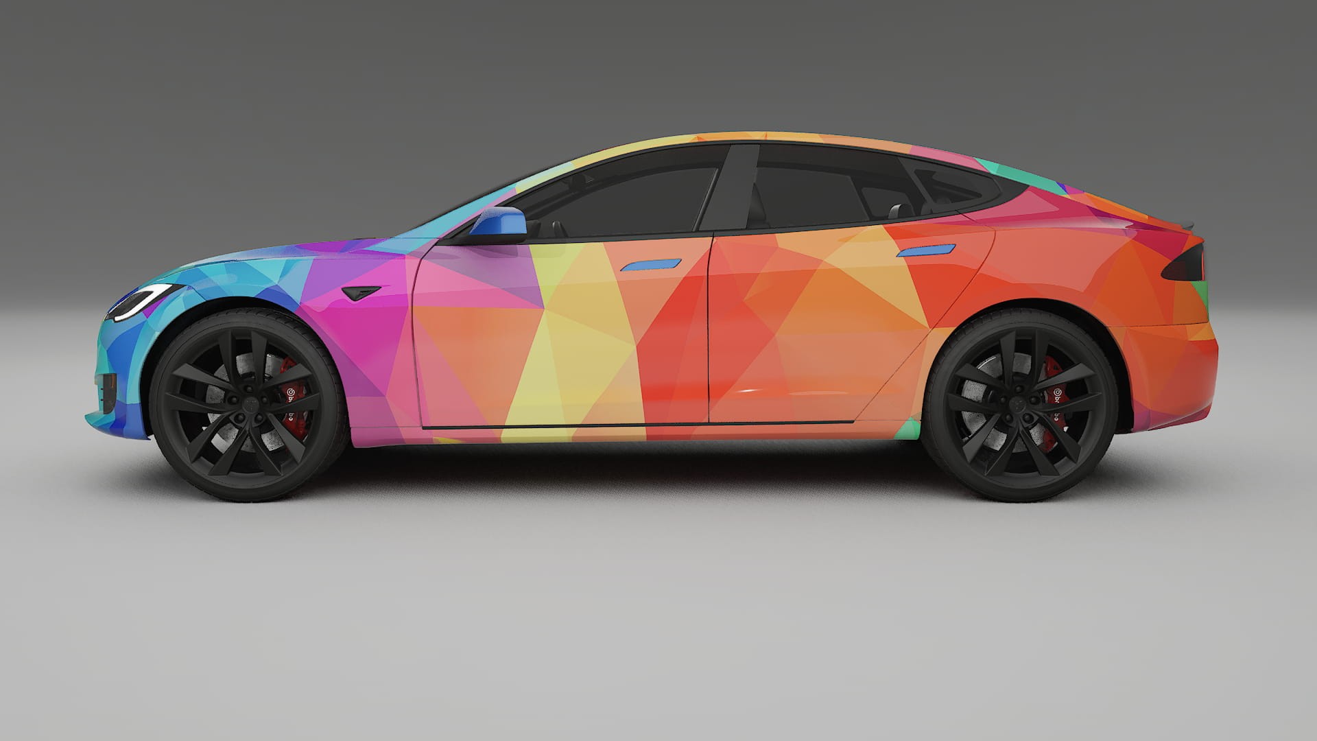 Tesla Model-S Refresh VECTOR VIBE – Designet Wrap PPF-sæt i printbart polyurethanfilm