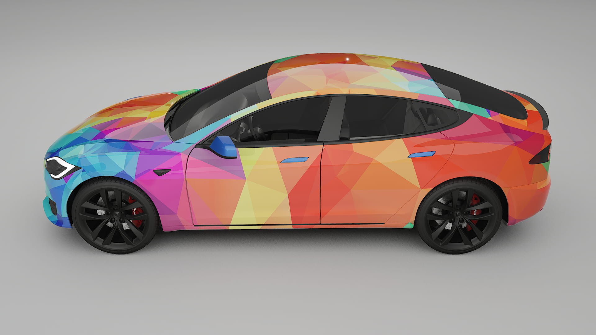 Tesla Model-S Refresh VECTOR VIBE – Designet Wrap PPF-sæt i printbart polyurethanfilm