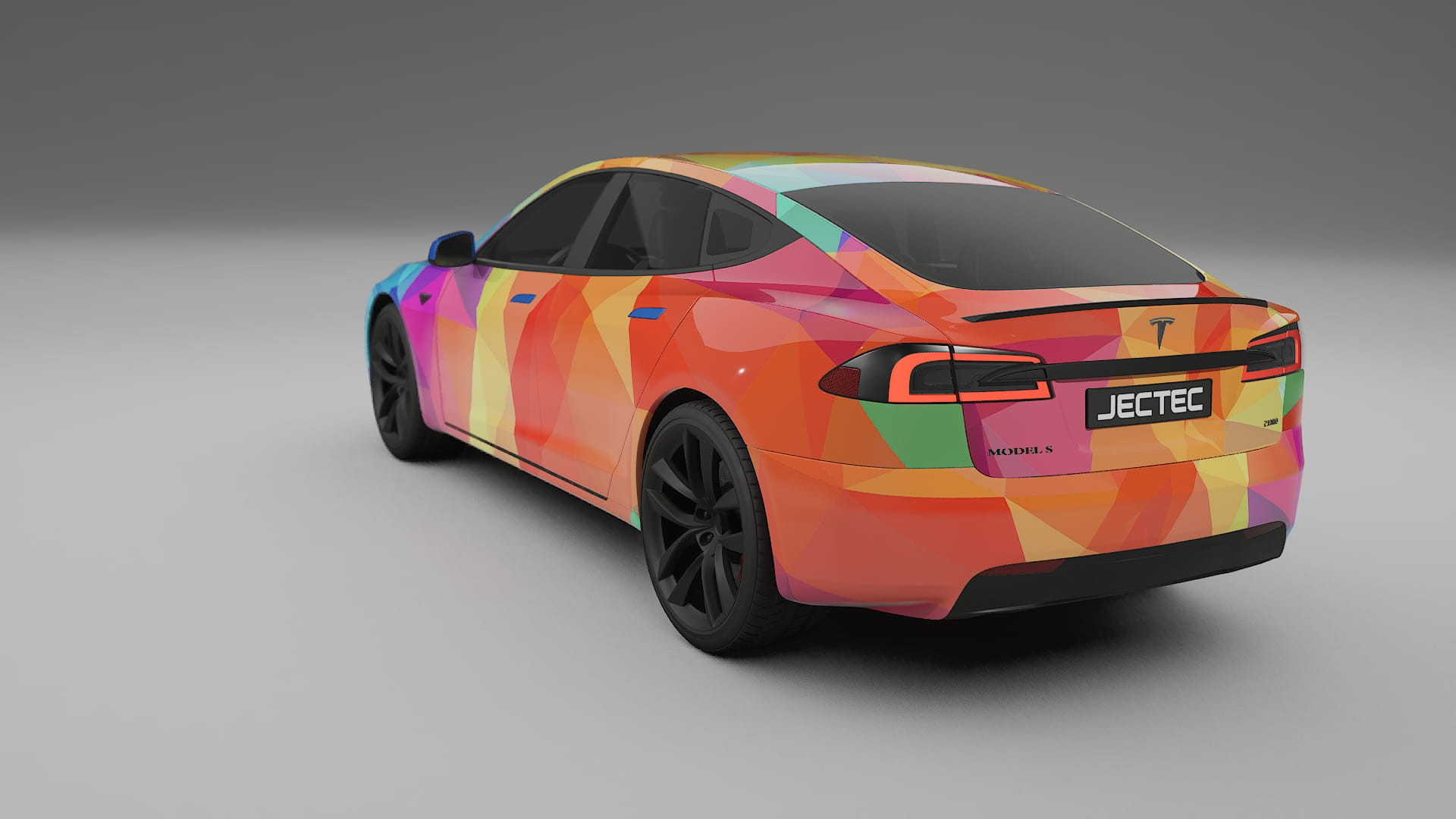 Tesla Model-S Refresh VECTOR VIBE – Designet Wrap PPF-sæt i printbart polyurethanfilm