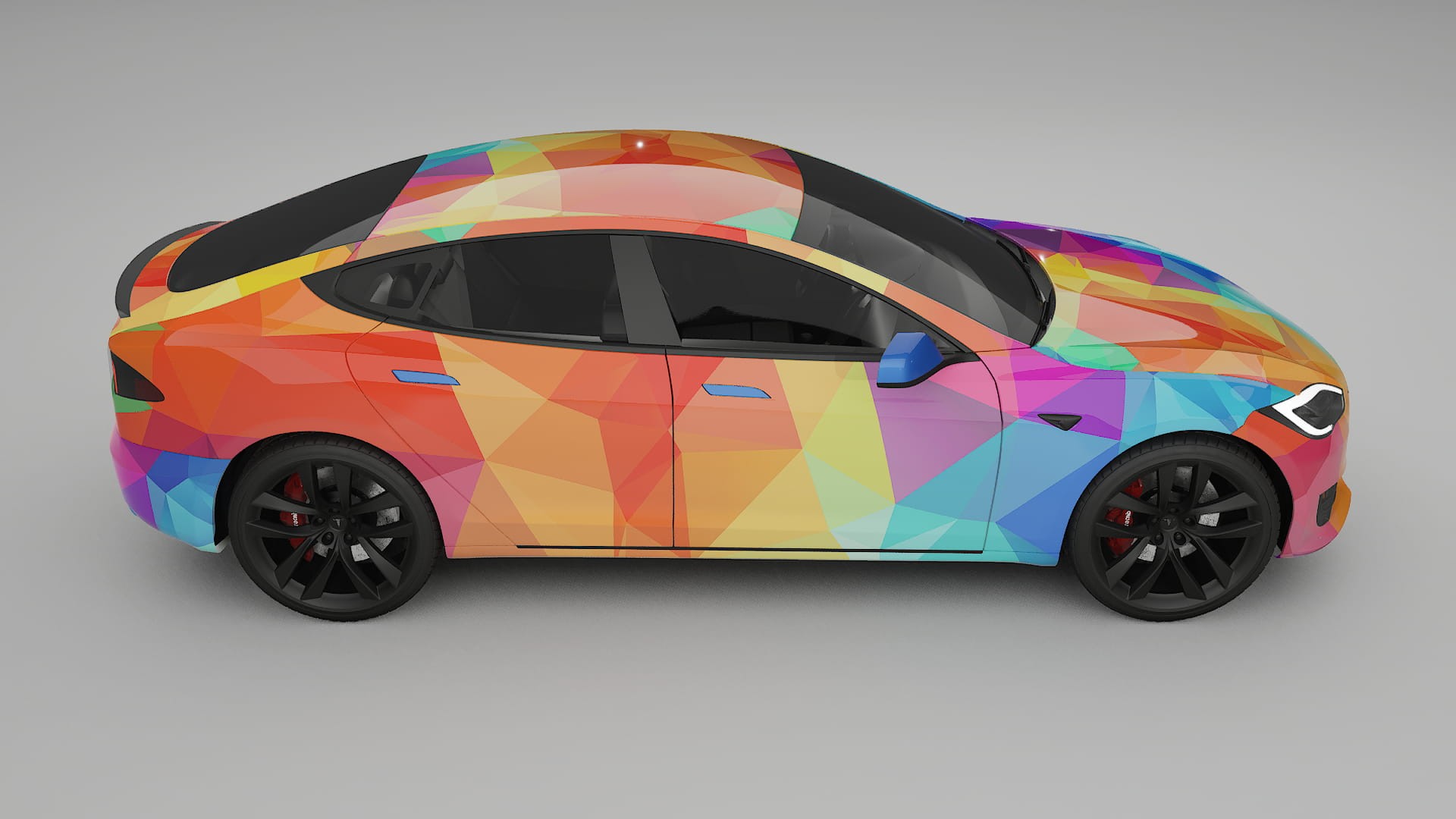 Tesla Model-S Refresh VECTOR VIBE – Designet Wrap PPF-sæt i printbart polyurethanfilm