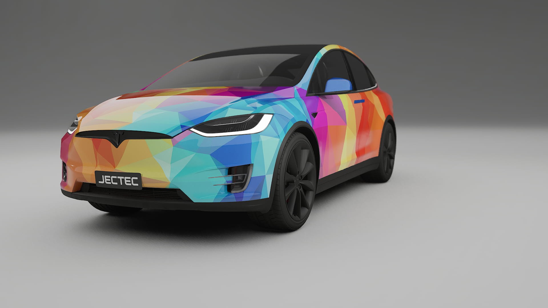 Tesla Model X VECTOR VIBE – Designet Wrap PPF-sæt i printbart polyurethanfilm