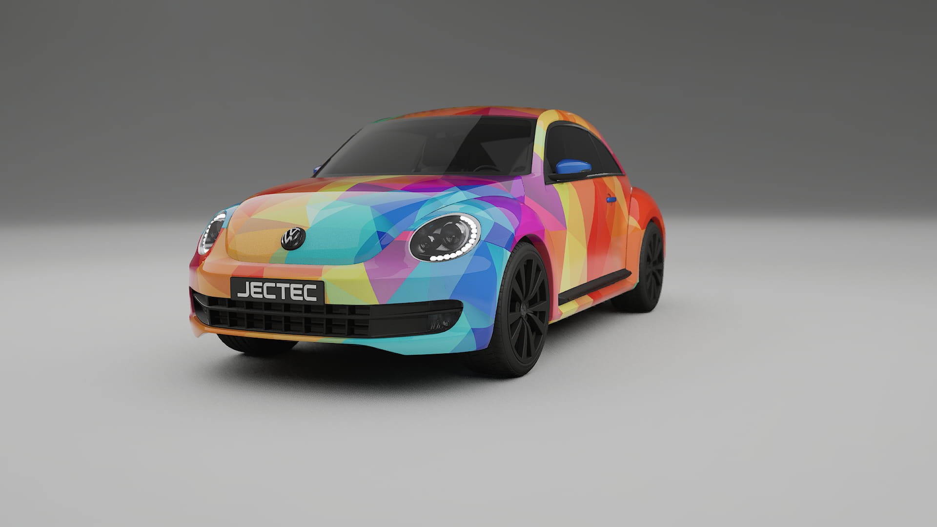 VW Beetle A5 prefacelift pre-LCI VECTOR VIBE – Designet Wrap PPF-sæt i printbart polyurethanfilm