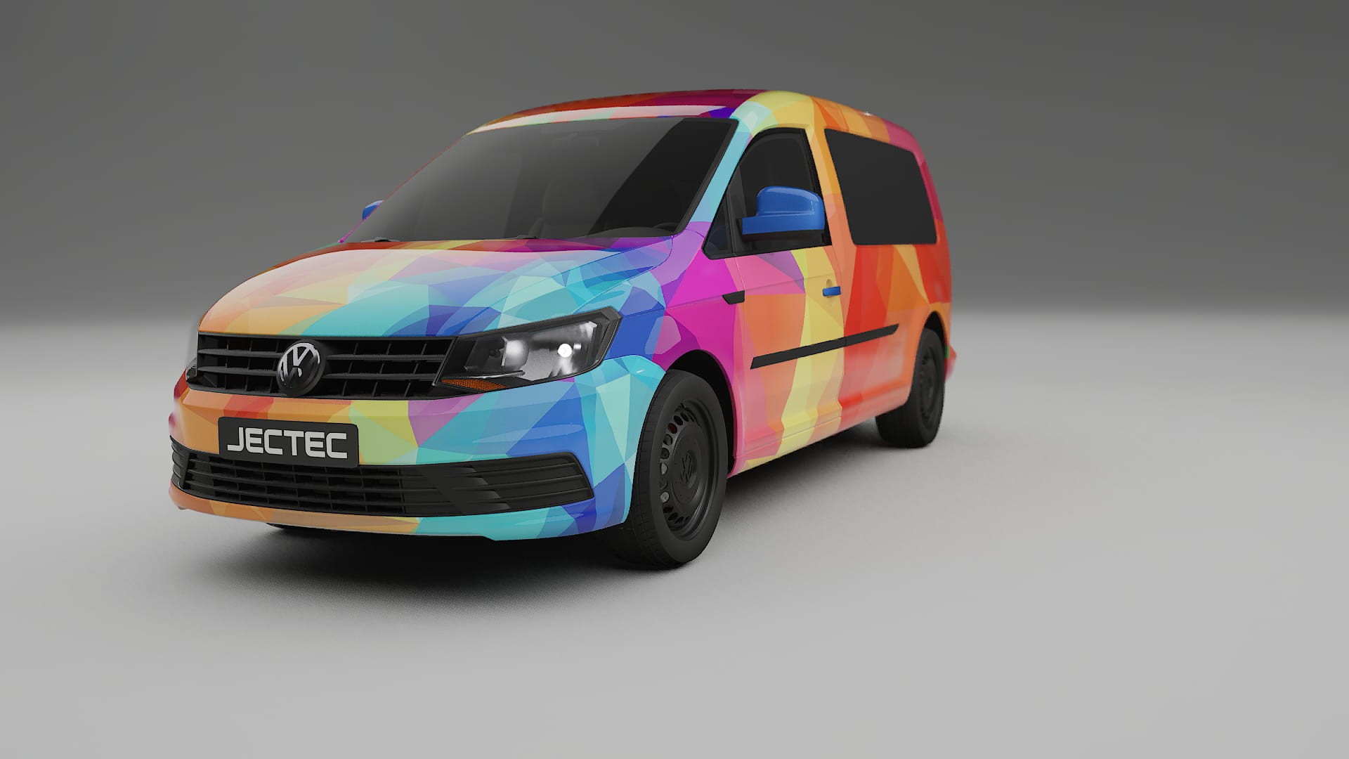VW Caddy Maxi SB VECTOR VIBE – Designet Wrap PPF-sæt i printbart polyurethanfilm