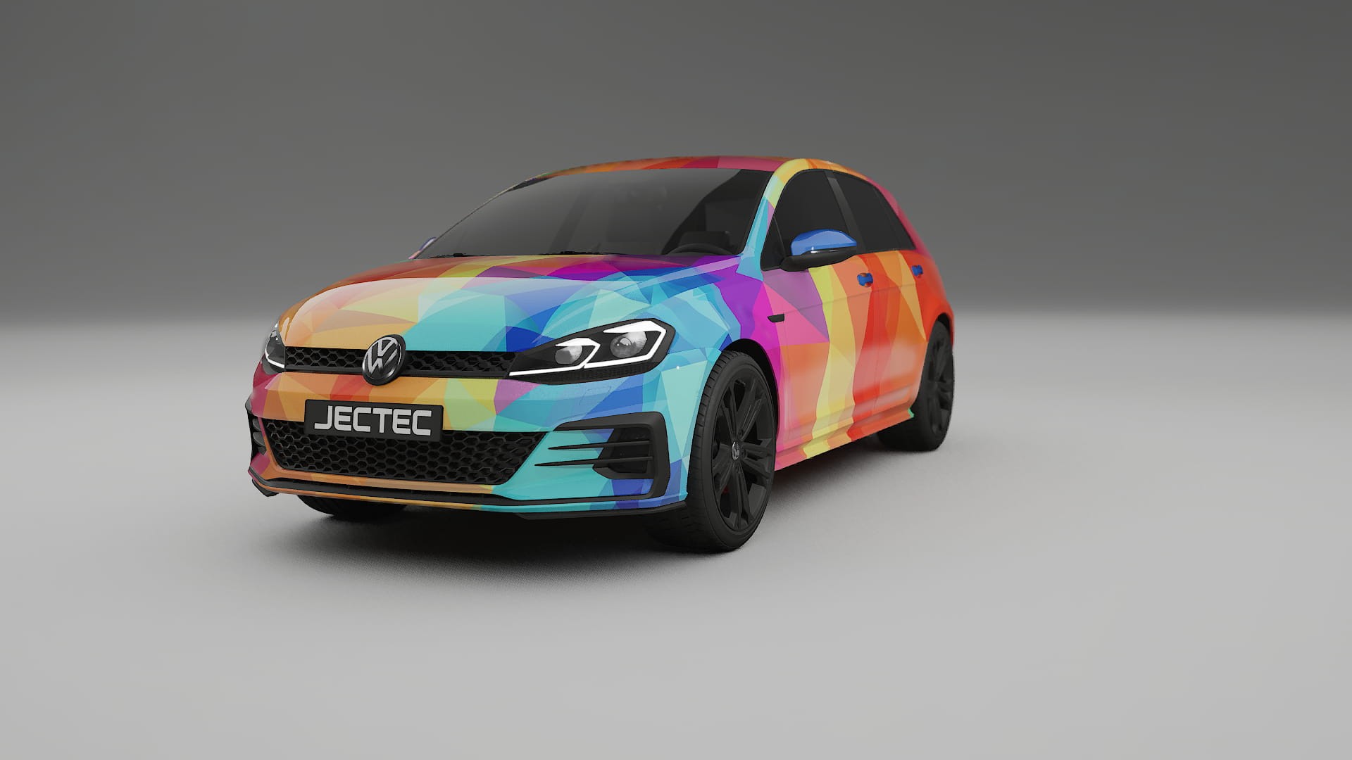 VW Golf Mk7 VECTOR VIBE – Designet Wrap PPF-sæt i printbart polyurethanfilm