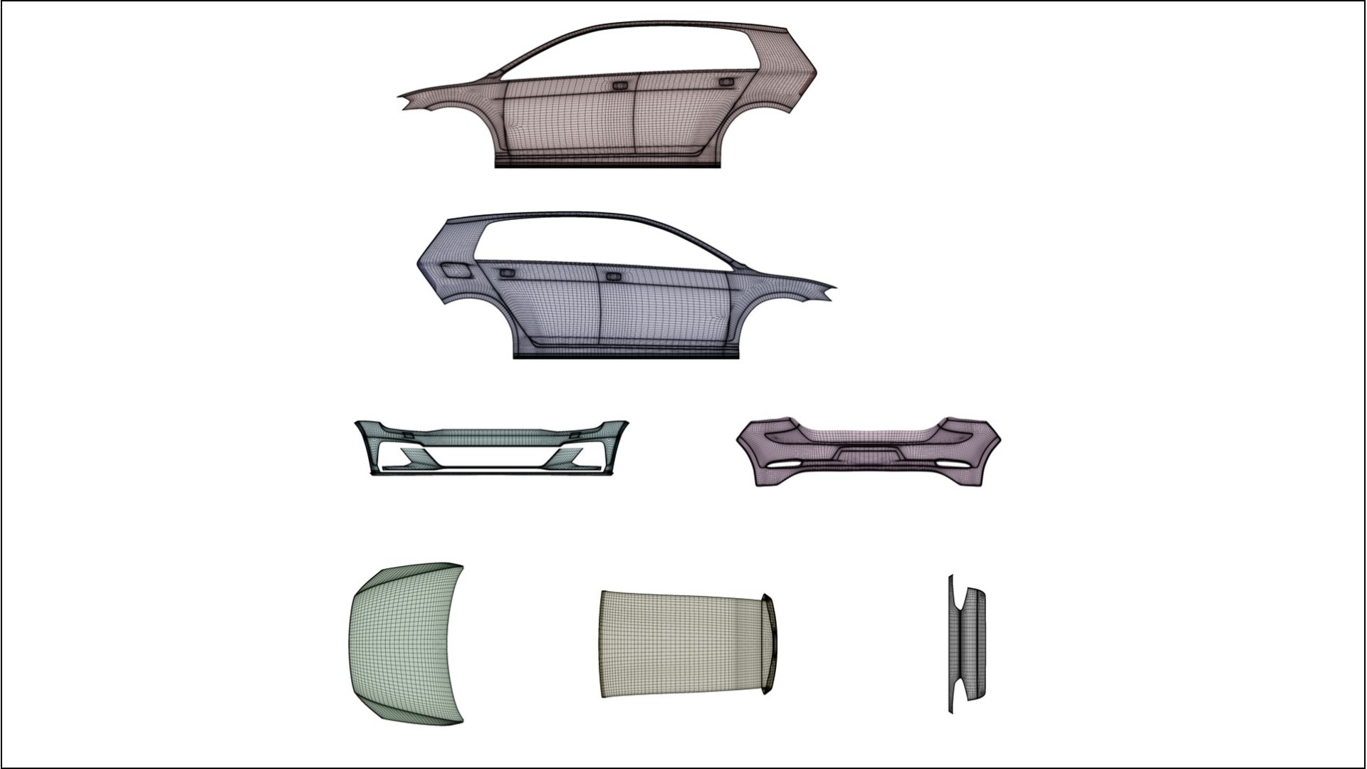 VW Golf Mk7 VECTOR VIBE – Designet Wrap PPF-sæt i printbart polyurethanfilm 2