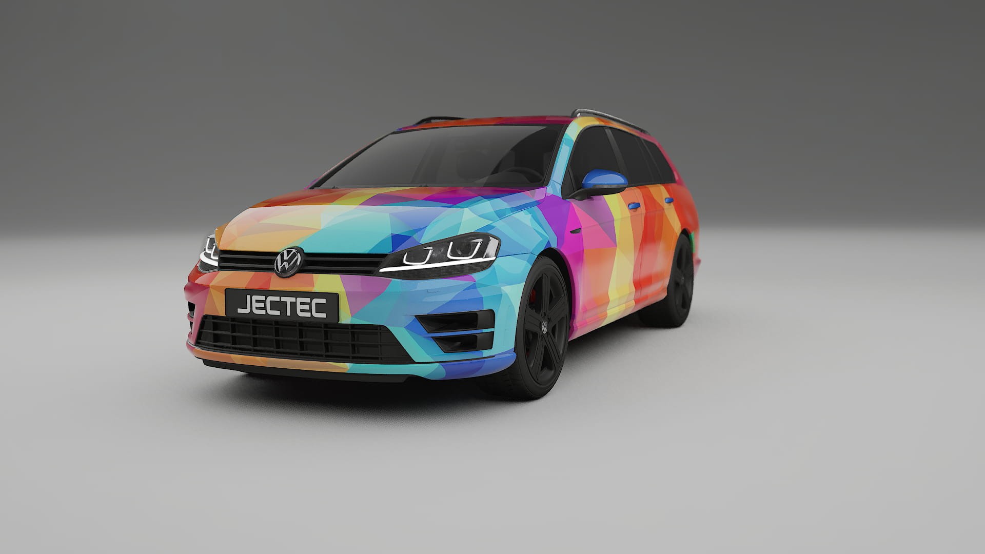 VW Golf Variant Mk7 VECTOR VIBE – Designet Wrap PPF-sæt i printbart polyurethanfilm