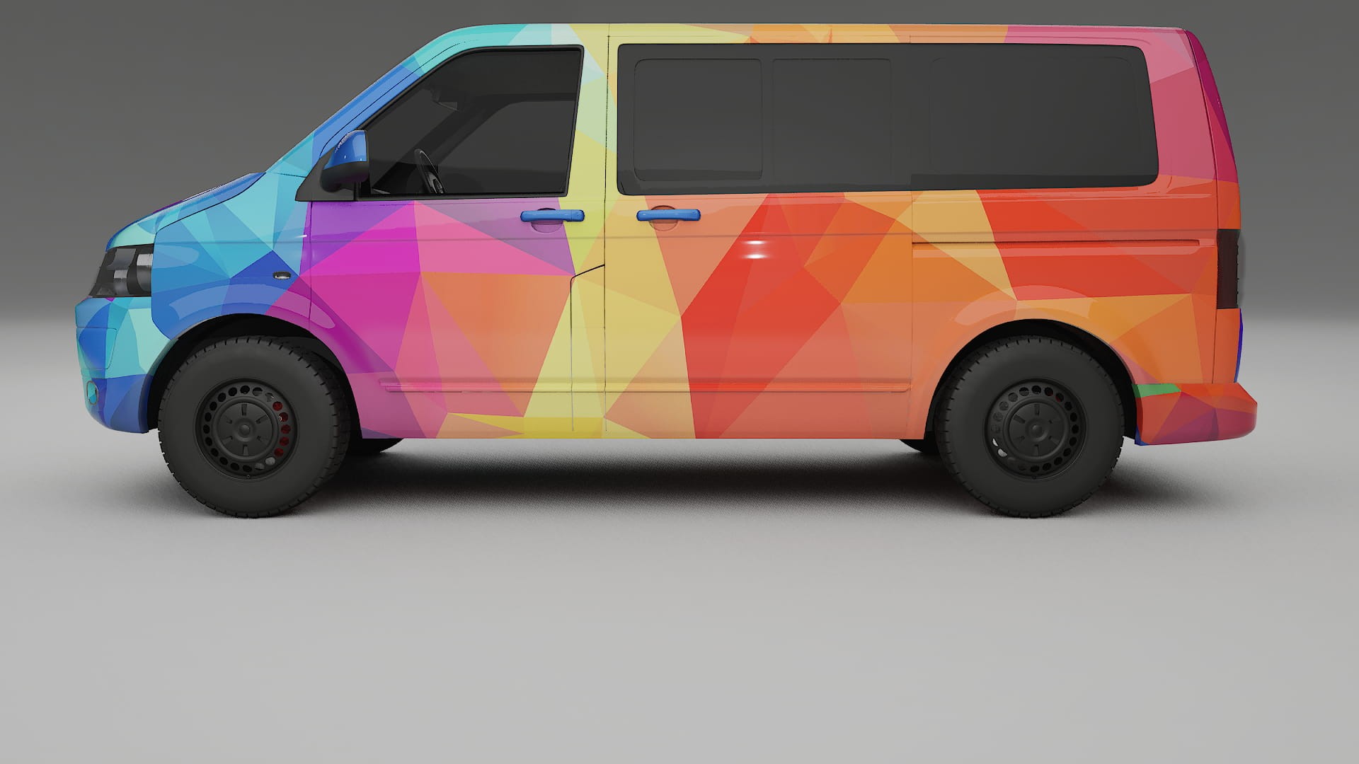 VW Transporter T5 Caravelle VECTOR VIBE – Designet Wrap PPF-sæt i printbart polyurethanfilm