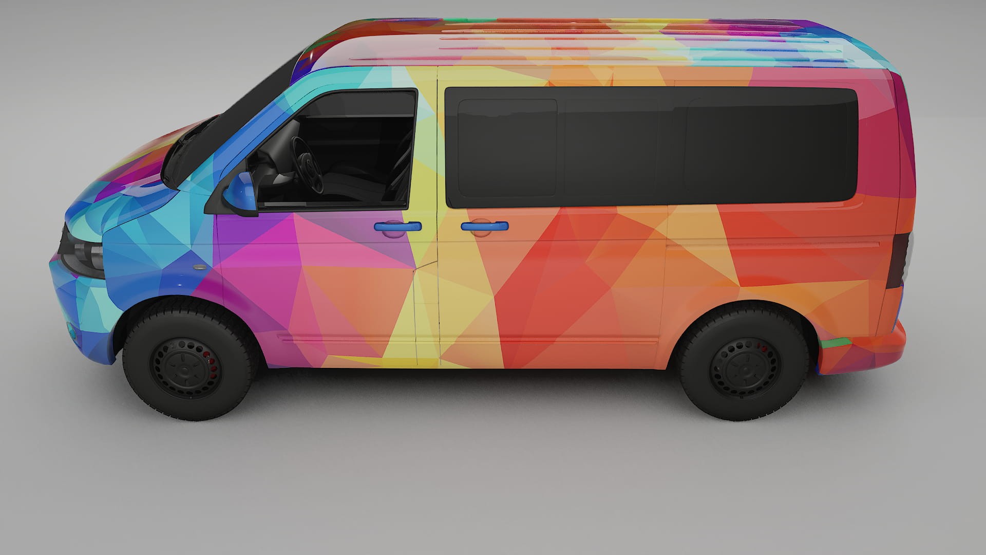VW Transporter T5 Caravelle VECTOR VIBE – Designet Wrap PPF-sæt i printbart polyurethanfilm